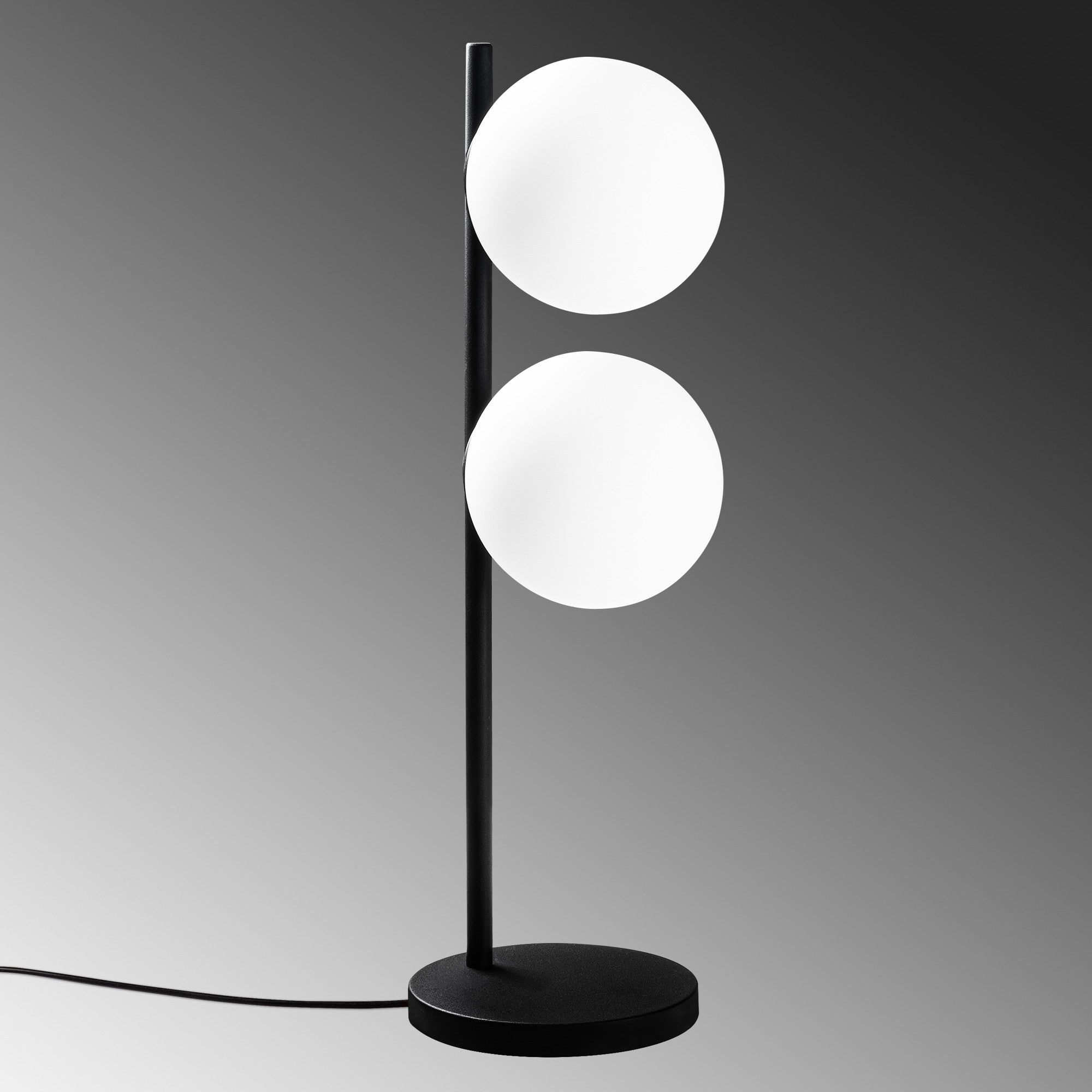 Candeeiro de Mesa preta elegante, corpo de metal, 19 x 18 x 58 cm | Abajur de Ø15 cm, cabo de 200 cm, interruptor liga/desliga | Ideal para decoração moderna de casa e escritório