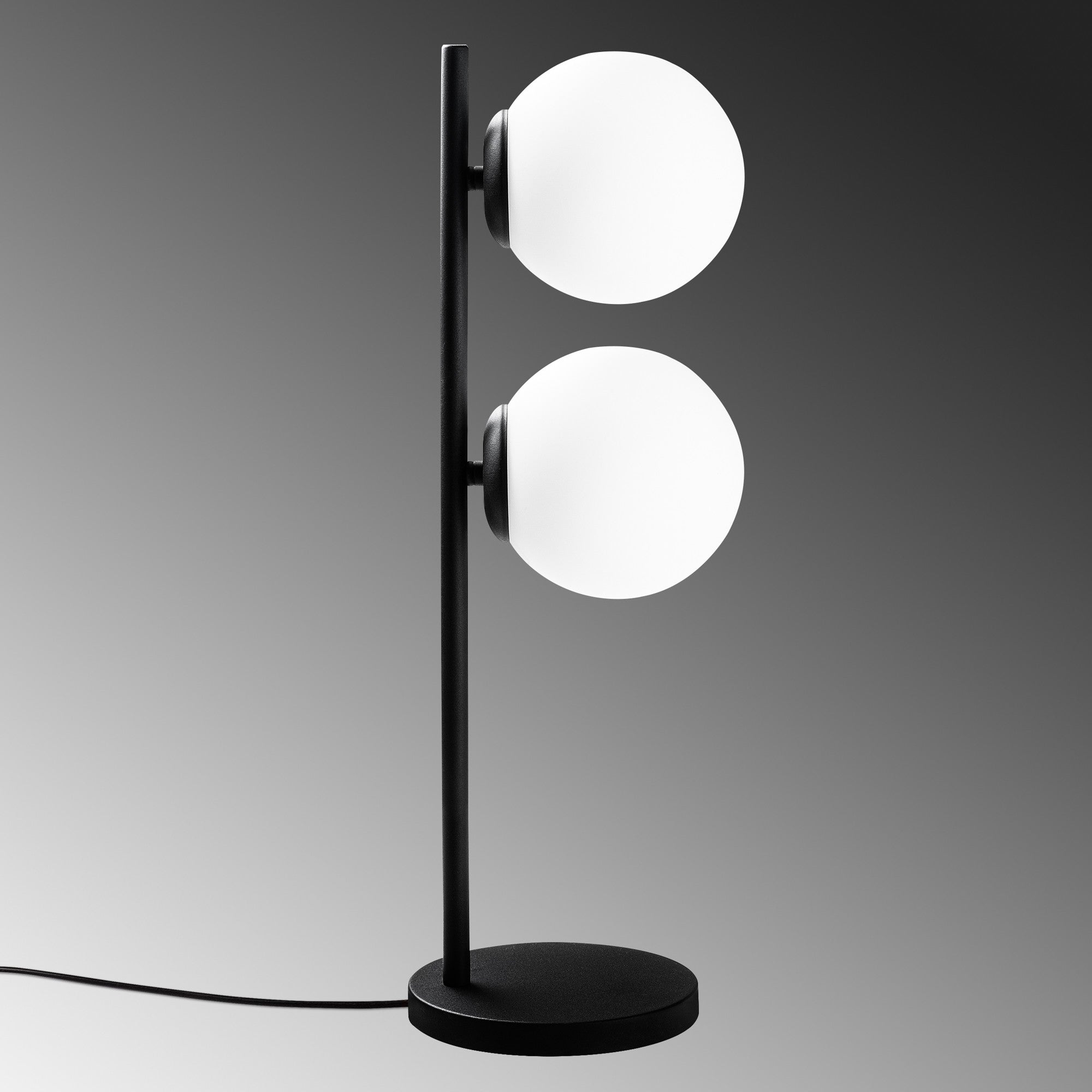 Candeeiro de Mesa preta elegante, corpo de metal, 19 x 18 x 58 cm | Abajur de Ø15 cm, cabo de 200 cm, interruptor liga/desliga | Ideal para decoração moderna de casa e escritório