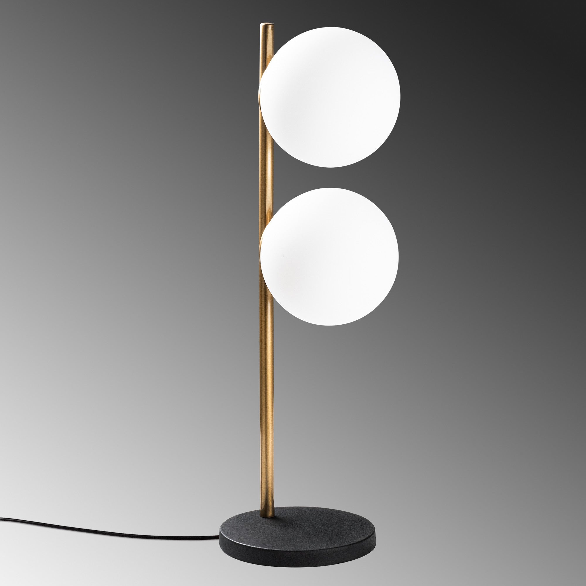 Candeeiro de Mesa preta elegante, corpo de metal, 19 x 18 x 58 cm | Abajur de Ø15 cm, cabo de 200 cm, interruptor liga/desliga | Ideal para decoração moderna de casa e escritório