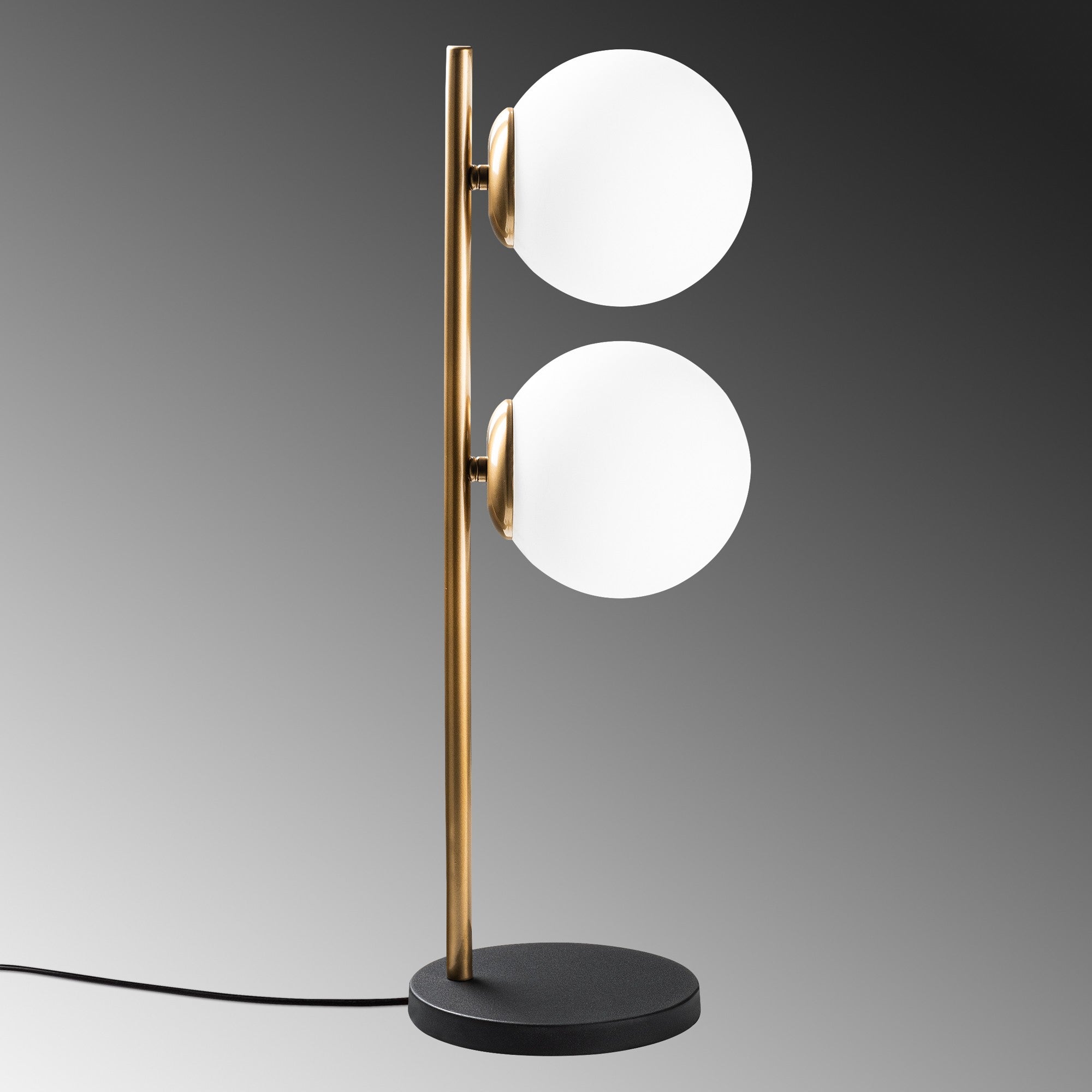 Candeeiro de Mesa preta elegante, corpo de metal, 19 x 18 x 58 cm | Abajur de Ø15 cm, cabo de 200 cm, interruptor liga/desliga | Ideal para decoração moderna de casa e escritório