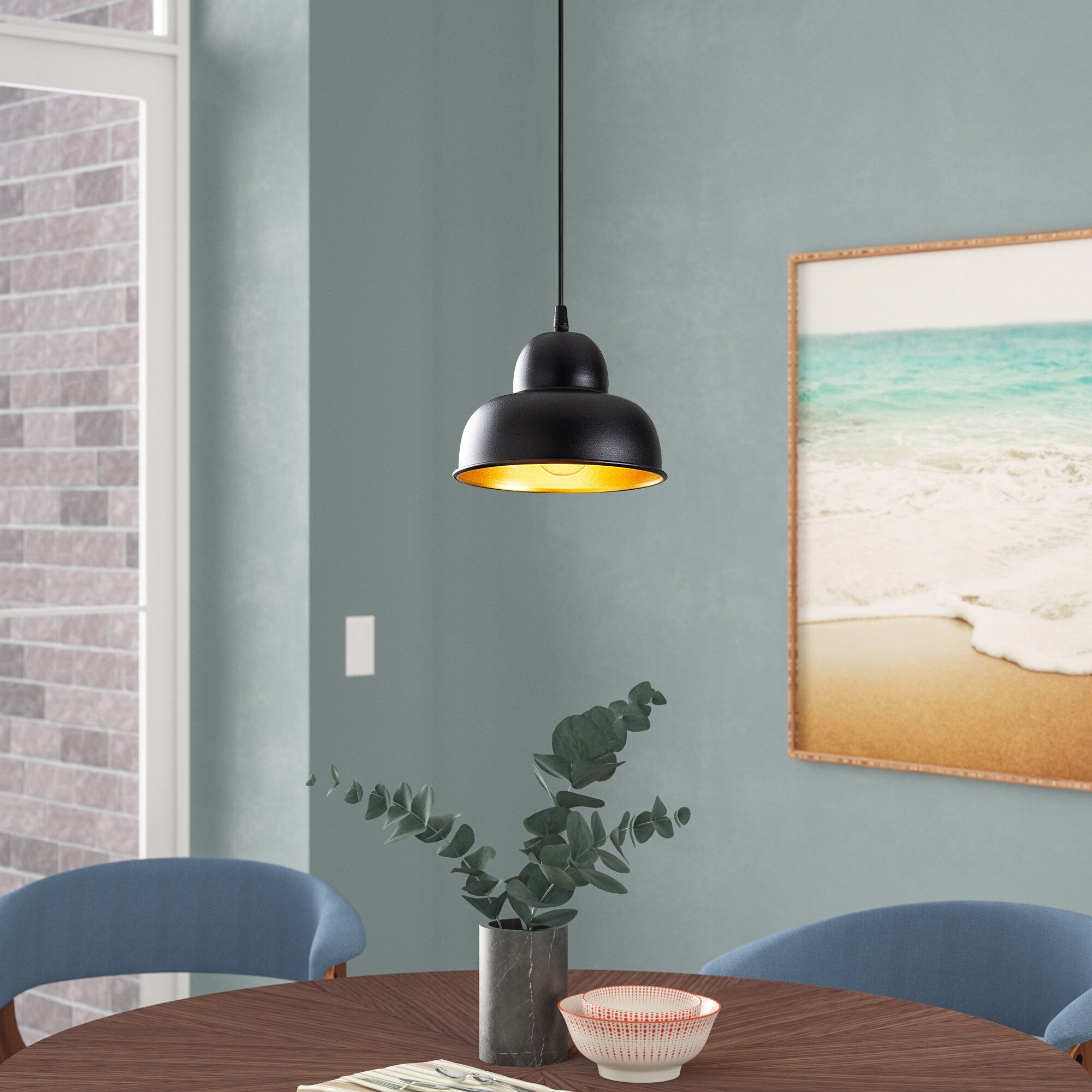 Candeeiro de Teto Industrial Escandinavo, Corpo em Metal Preto, 20 x 20 cm, Altura 111 cm, Soquete E27 Máx. 40 W, Cabo de 90 cm | Iluminação Elegante para Espaços Modernos