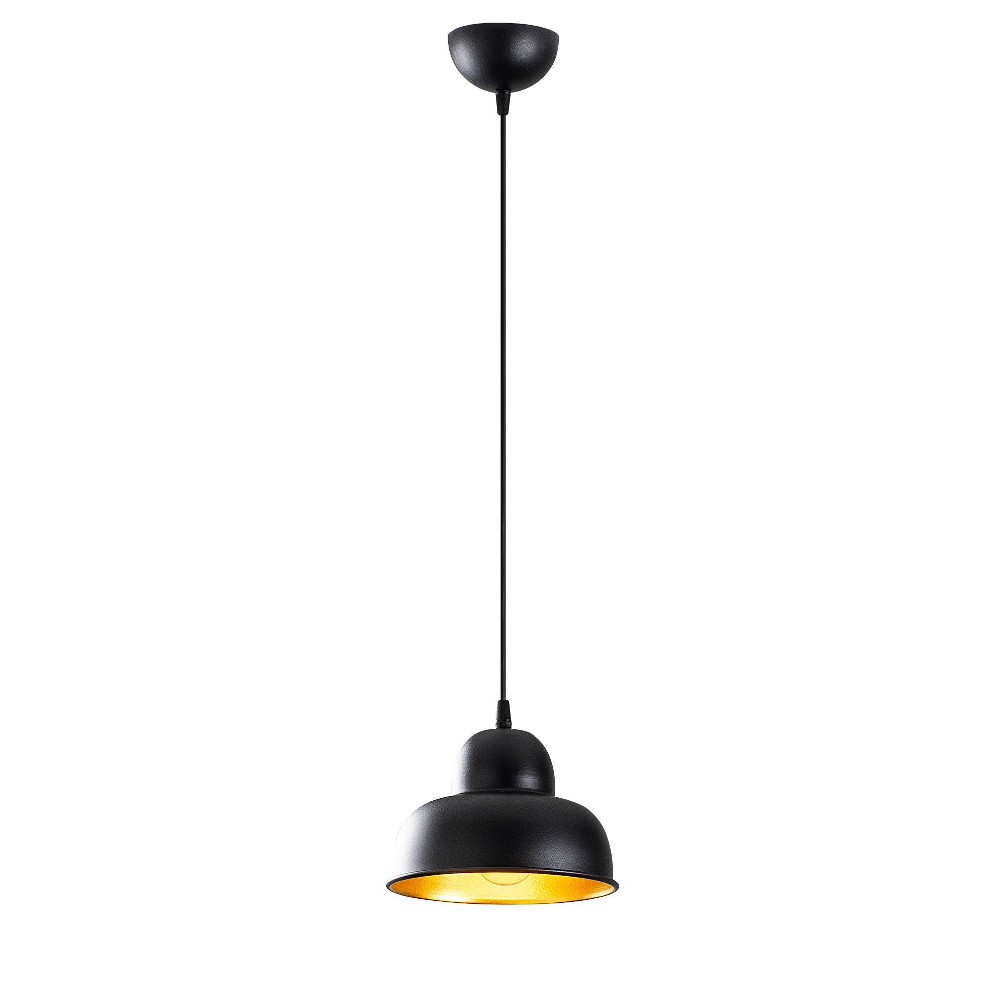 Candeeiro de Teto Industrial Escandinavo, Corpo em Metal Preto, 20 x 20 cm, Altura 111 cm, Soquete E27 Máx. 40 W, Cabo de 90 cm | Iluminação Elegante para Espaços Modernos