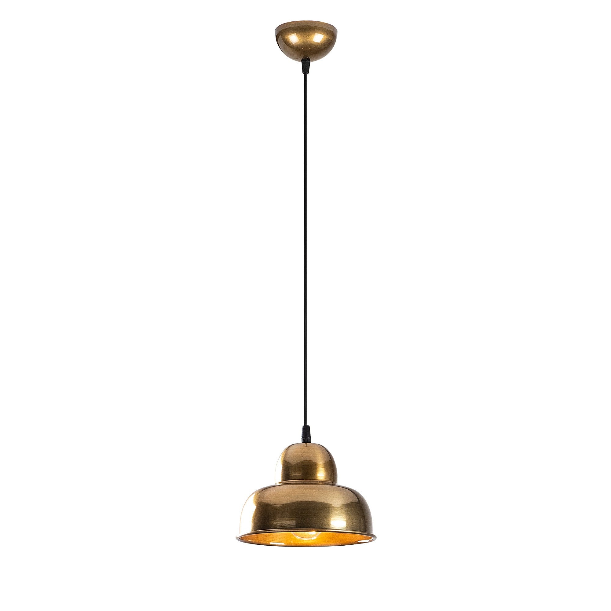 Candeeiro de Teto Escandinavo Glam, Corpo em Metal Dourado, 20 x 20 cm, Altura 111 cm, E27 Máx. 40 W, Cabo de 90 cm | Iluminação Elegante para Espaços Modernos