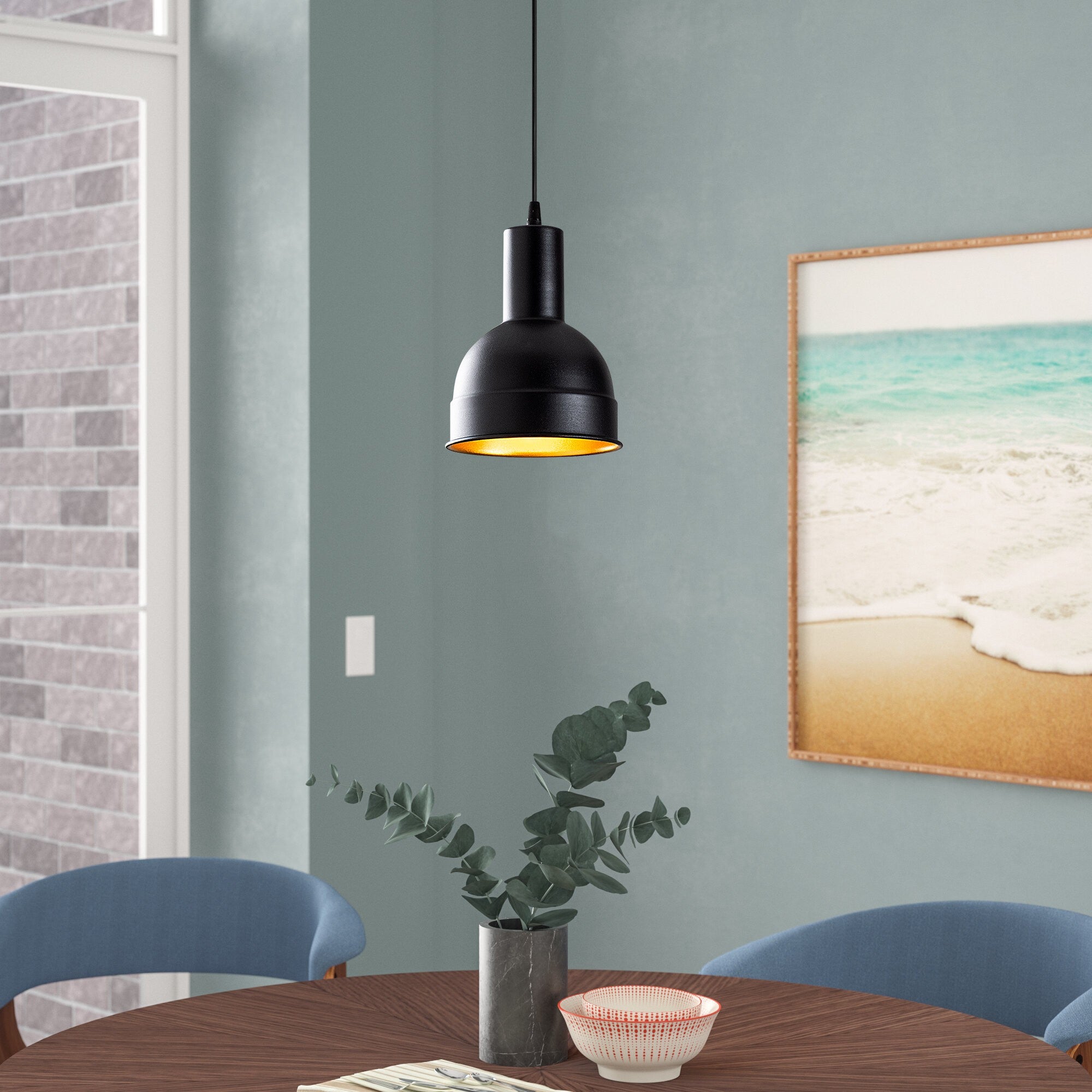 Candeeiro de Teto Industrial Escandinavo, Corpo em Metal Preto, 17 x 17 cm, Altura 118 cm, E27 máx. 40 W, Cabo de 90 cm | Iluminação Elegante para Espaços Modernos