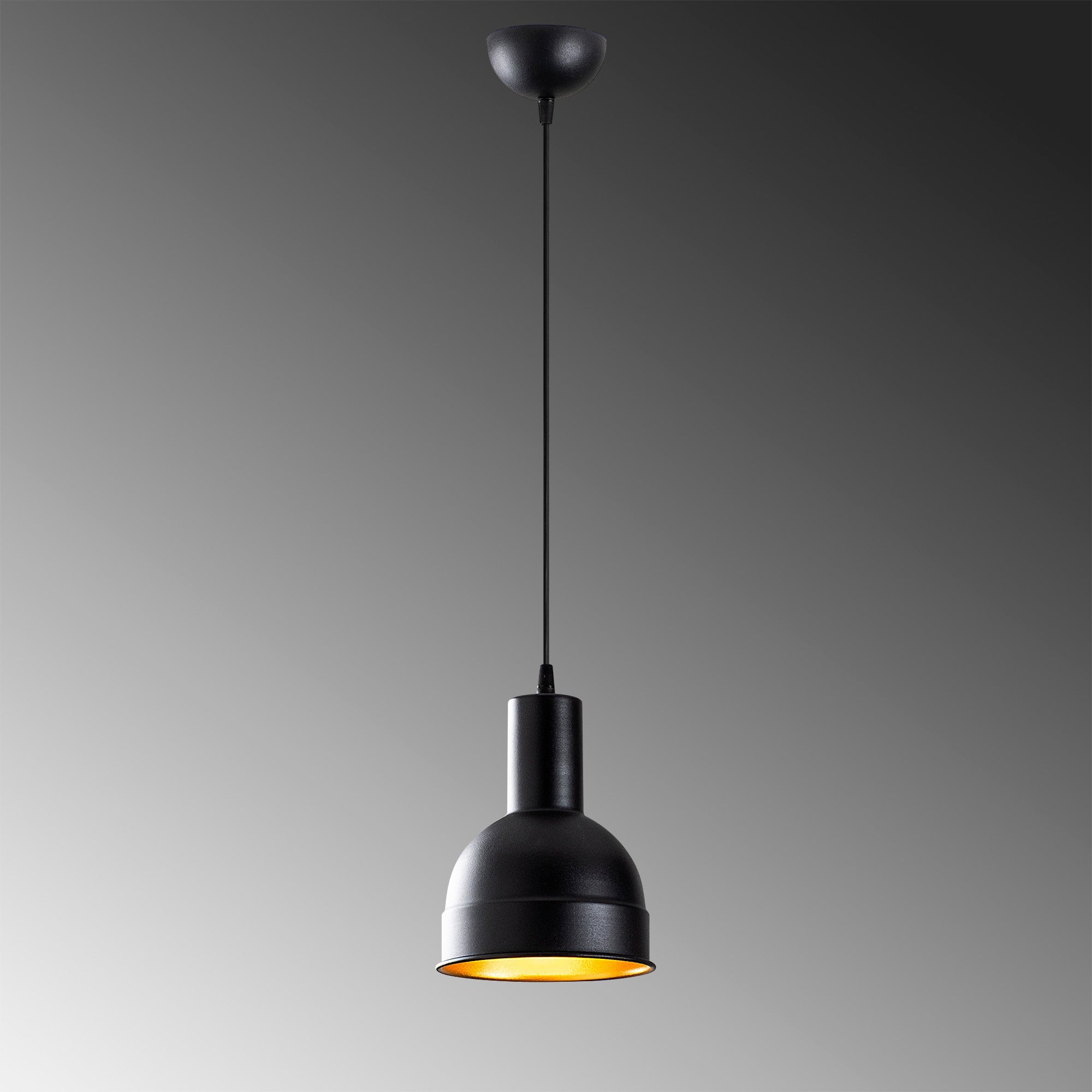 Candeeiro de Teto Industrial Escandinavo, Corpo em Metal Preto, 17 x 17 cm, Altura 118 cm, E27 máx. 40 W, Cabo de 90 cm | Iluminação Elegante para Espaços Modernos