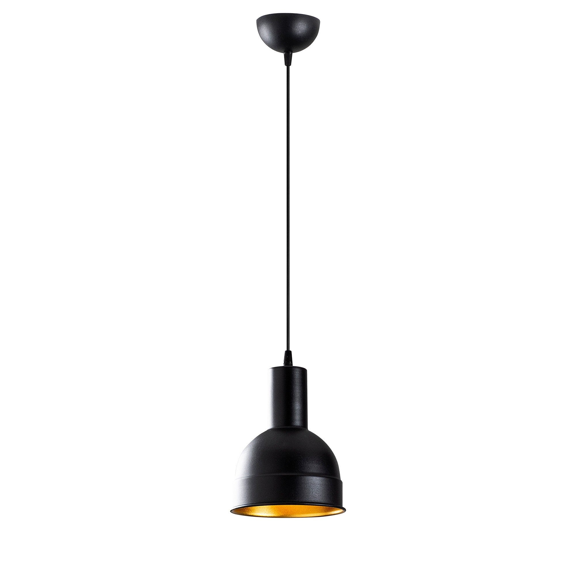 Candeeiro de Teto Industrial Escandinavo, Corpo em Metal Preto, 17 x 17 cm, Altura 118 cm, E27 máx. 40 W, Cabo de 90 cm | Iluminação Elegante para Espaços Modernos