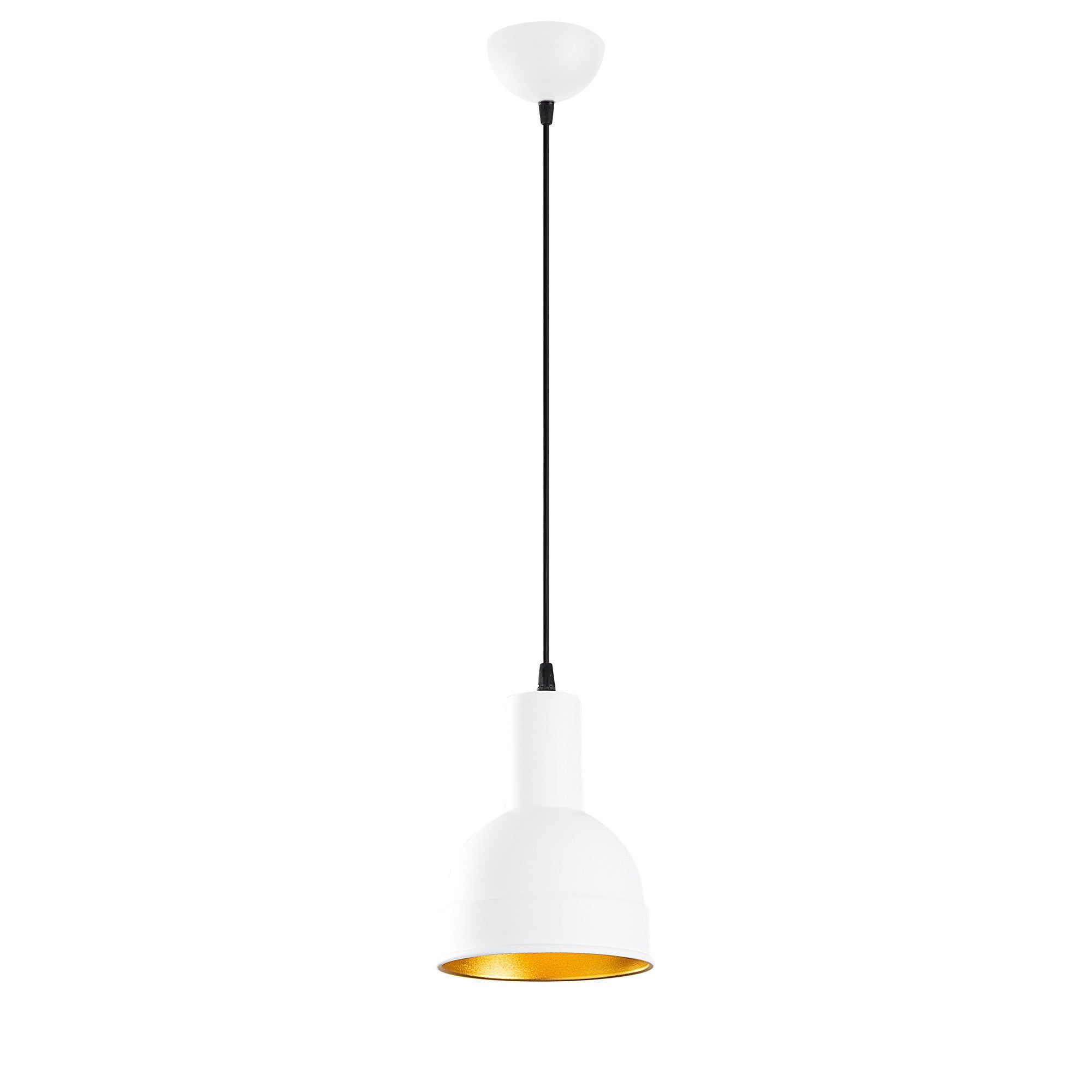 Candeeiro de Teto Escandinavo, Corpo em Metal Branco, 17 x 17 cm, Altura 118 cm, Soquete E27 Máx. 40 W, Cabo de 90 cm | Iluminação Elegante para Espaços Modernos