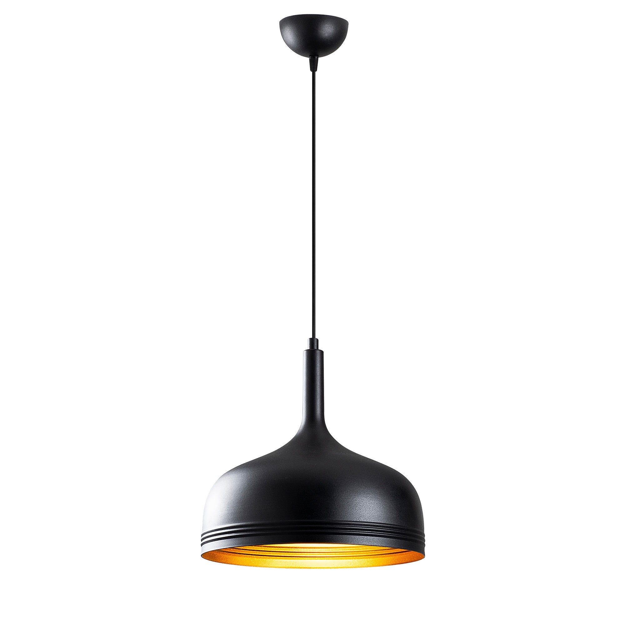 Candeeiro de Teto Industrial Escandinavo, Corpo em Metal Preto, 30 x 30 cm, Altura 126 cm, E27 máx. 40 W, Cabo de 90 cm | Iluminação Elegante para Espaços Modernos