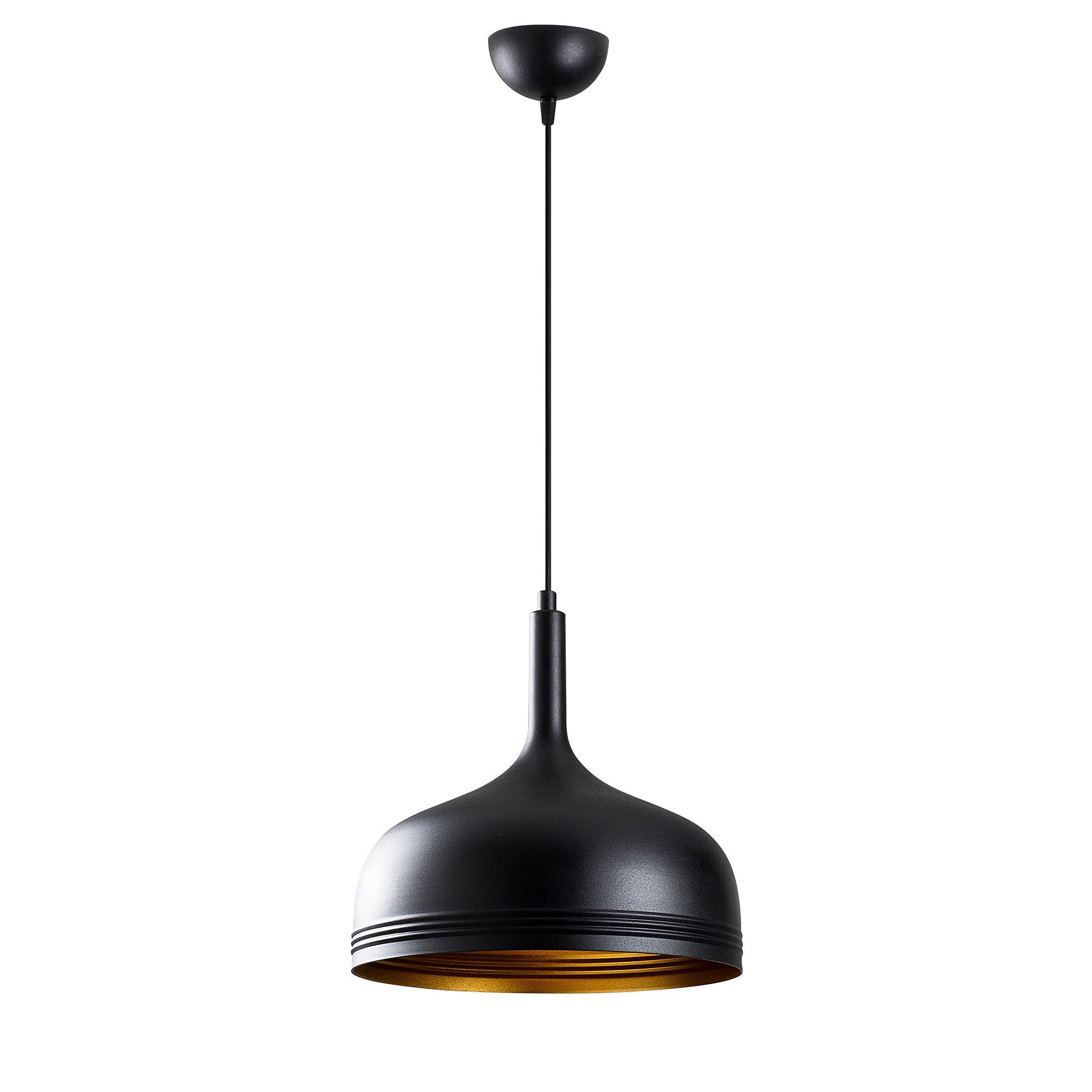 Candeeiro de Teto Industrial Escandinavo, Corpo em Metal Preto, 30 x 30 cm, Altura 126 cm, E27 máx. 40 W, Cabo de 90 cm | Iluminação Elegante para Espaços Modernos
