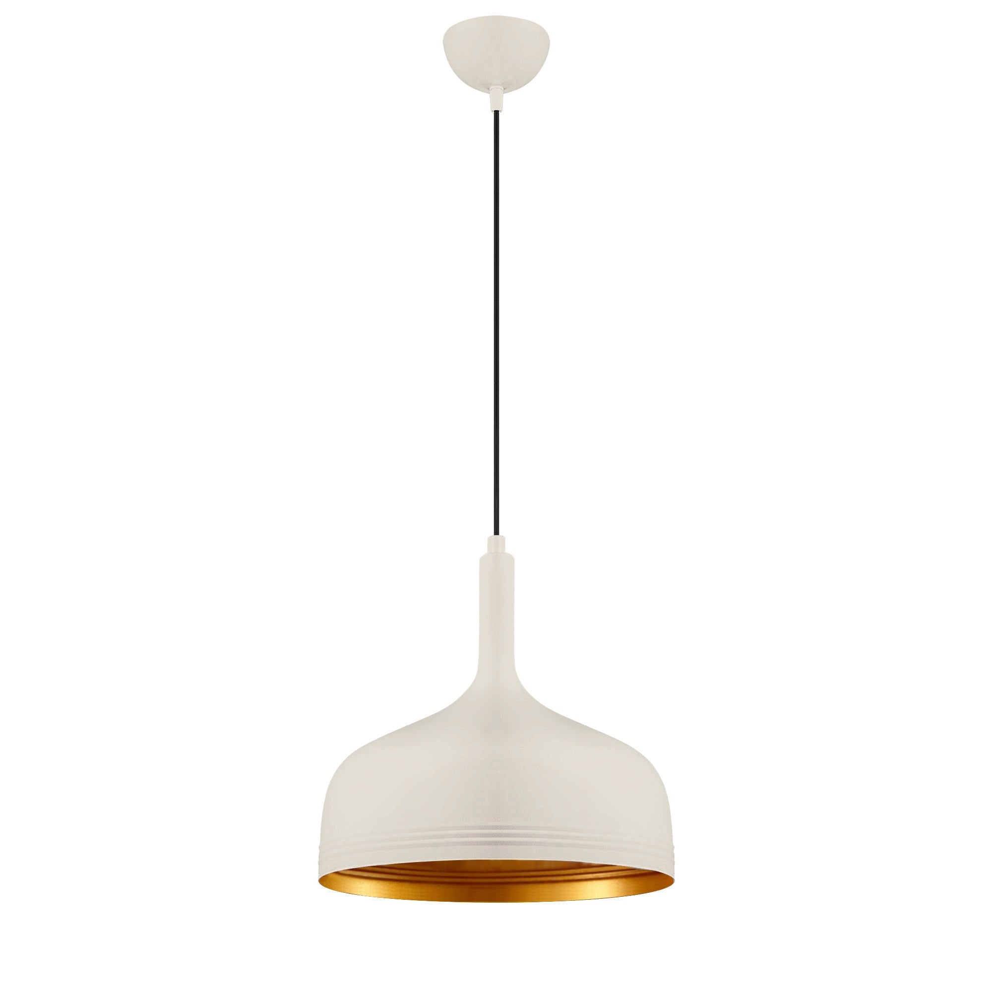Candeeiro de Teto Escandinavo, Corpo em Metal Branco, 30 x 30 cm, Altura 126 cm, E27 Máx. 40 W, Cabo de 90 cm | Iluminação Elegante para Espaços Modernos