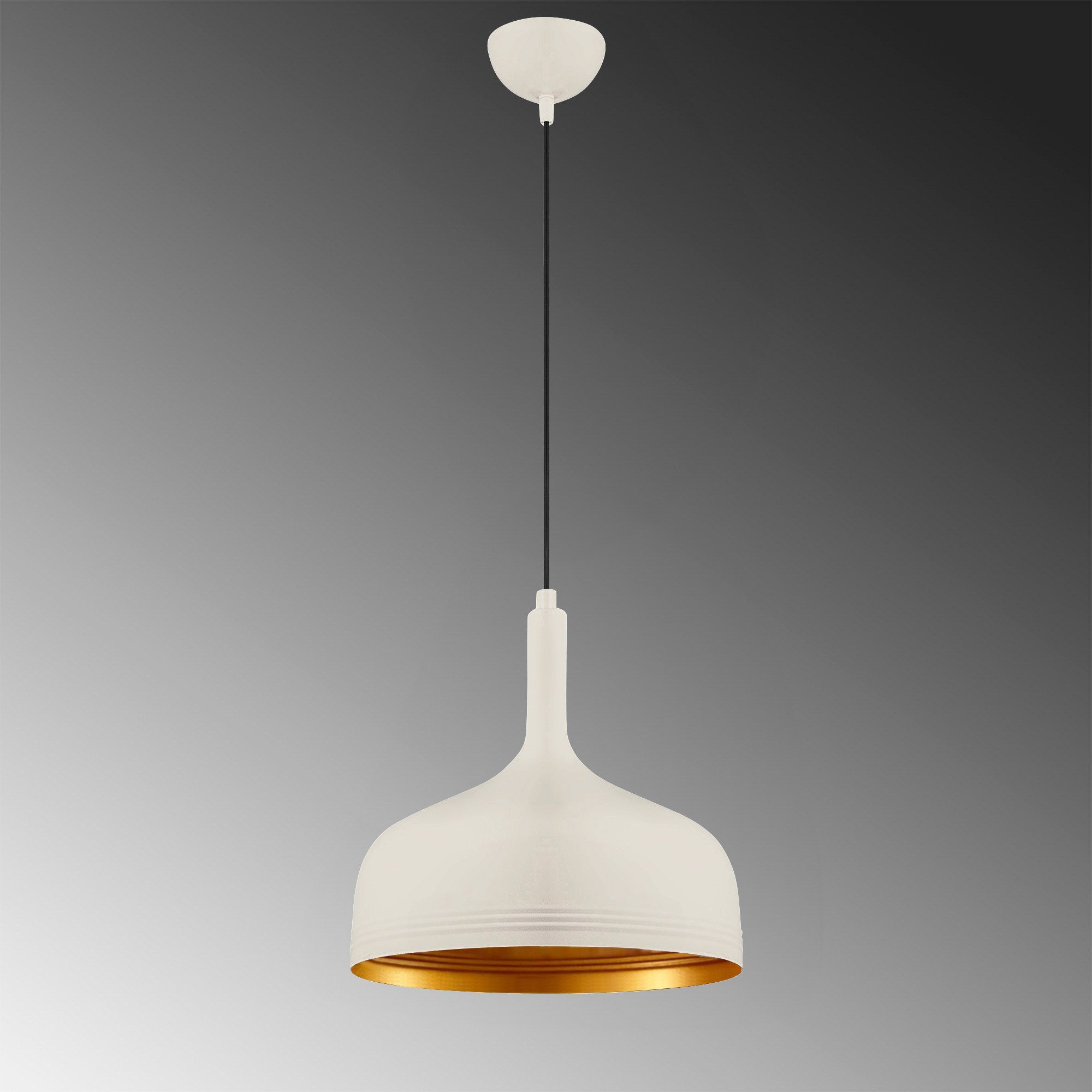 Candeeiro de Teto Escandinavo, Corpo em Metal Branco, 30 x 30 cm, Altura 126 cm, E27 Máx. 40 W, Cabo de 90 cm | Iluminação Elegante para Espaços Modernos