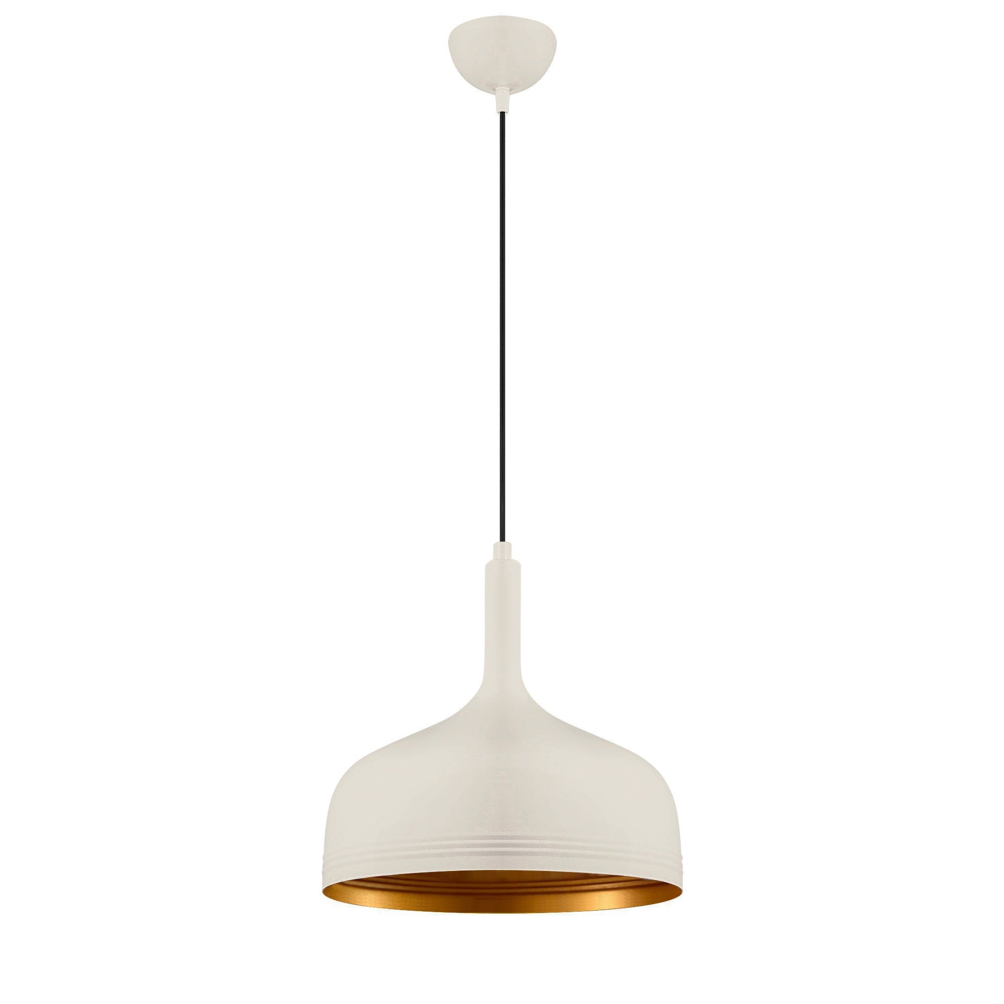 Candeeiro de Teto Escandinavo, Corpo em Metal Branco, 30 x 30 cm, Altura 126 cm, E27 Máx. 40 W, Cabo de 90 cm | Iluminação Elegante para Espaços Modernos