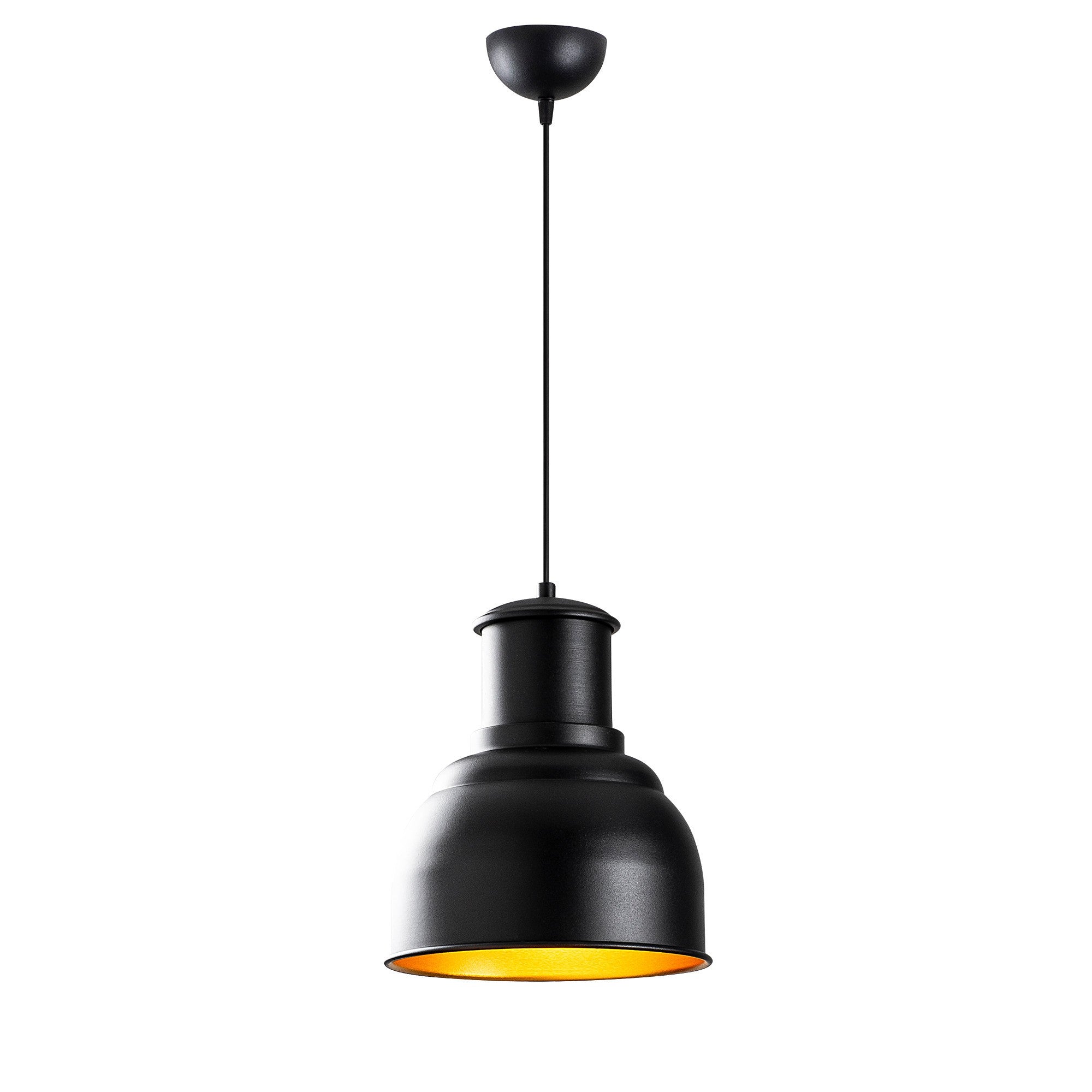 Candeeiro de Teto Industrial Escandinavo, Corpo em Metal Preto, 25 x 25 cm, Altura 129 cm, Soquete E27 Máx. 40 W, Cabo de 90 cm | Iluminação Elegante para Espaços Modernos