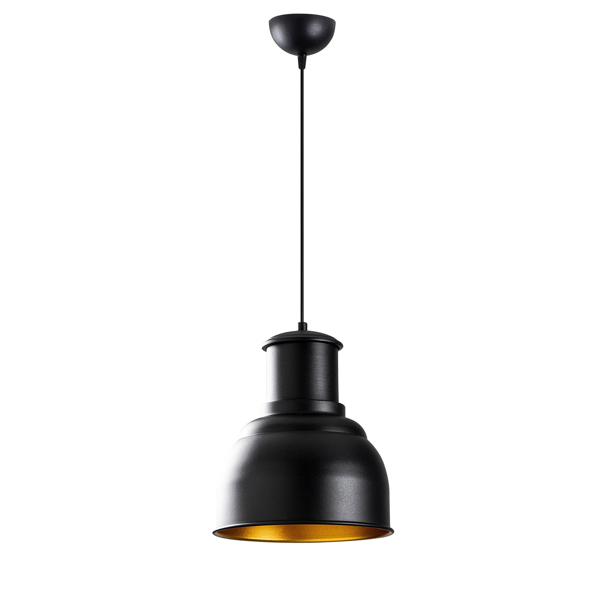 Candeeiro de Teto Industrial Escandinavo, Corpo em Metal Preto, 25 x 25 cm, Altura 129 cm, Soquete E27 Máx. 40 W, Cabo de 90 cm | Iluminação Elegante para Espaços Modernos