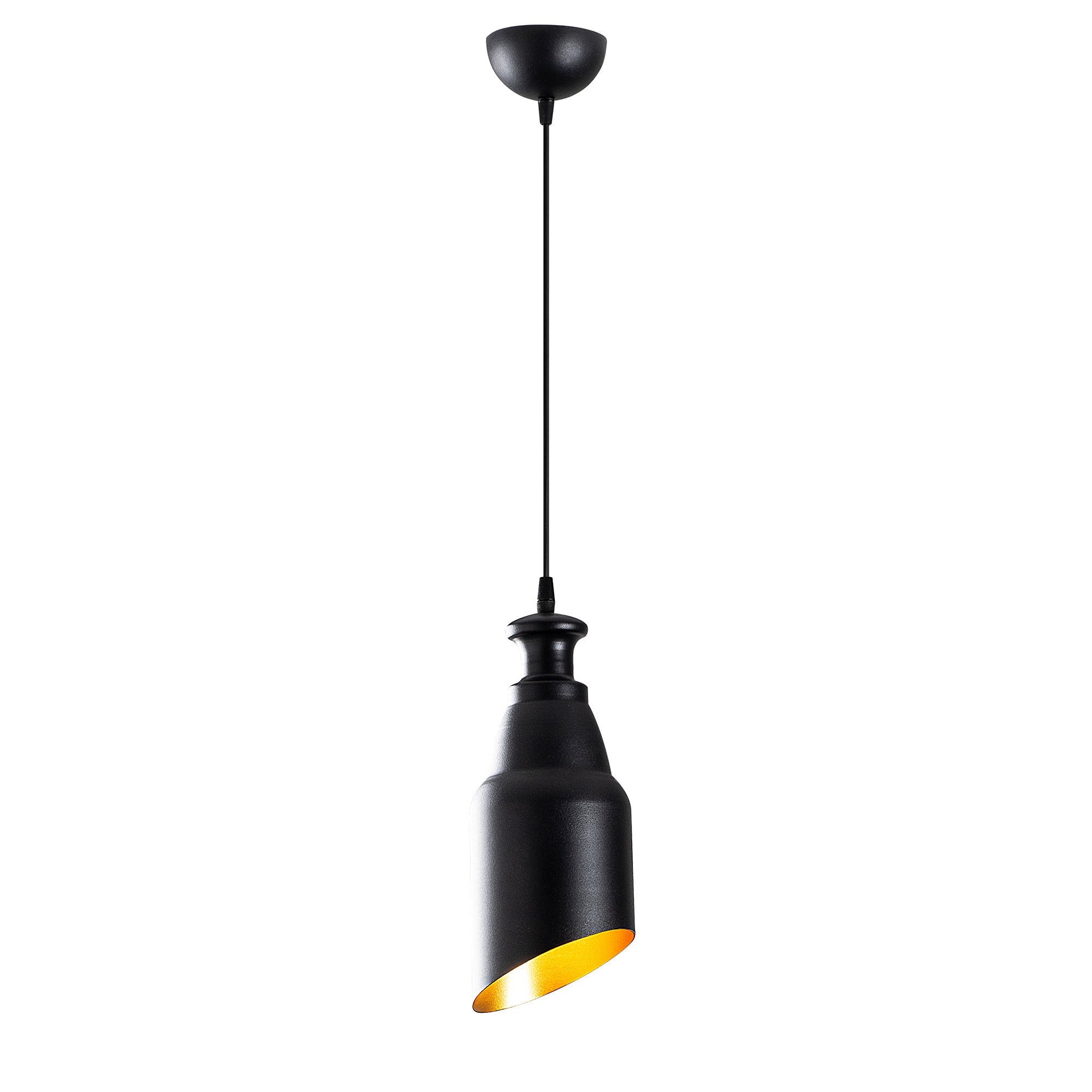 Candeeiro de Teto Industrial Escandinavo, Corpo em Metal Preto, 13 x 13 cm, Altura 126 cm, Soquete E27 Máx. 40 W, Cabo de 90 cm | Iluminação Elegante para Espaços Modernos