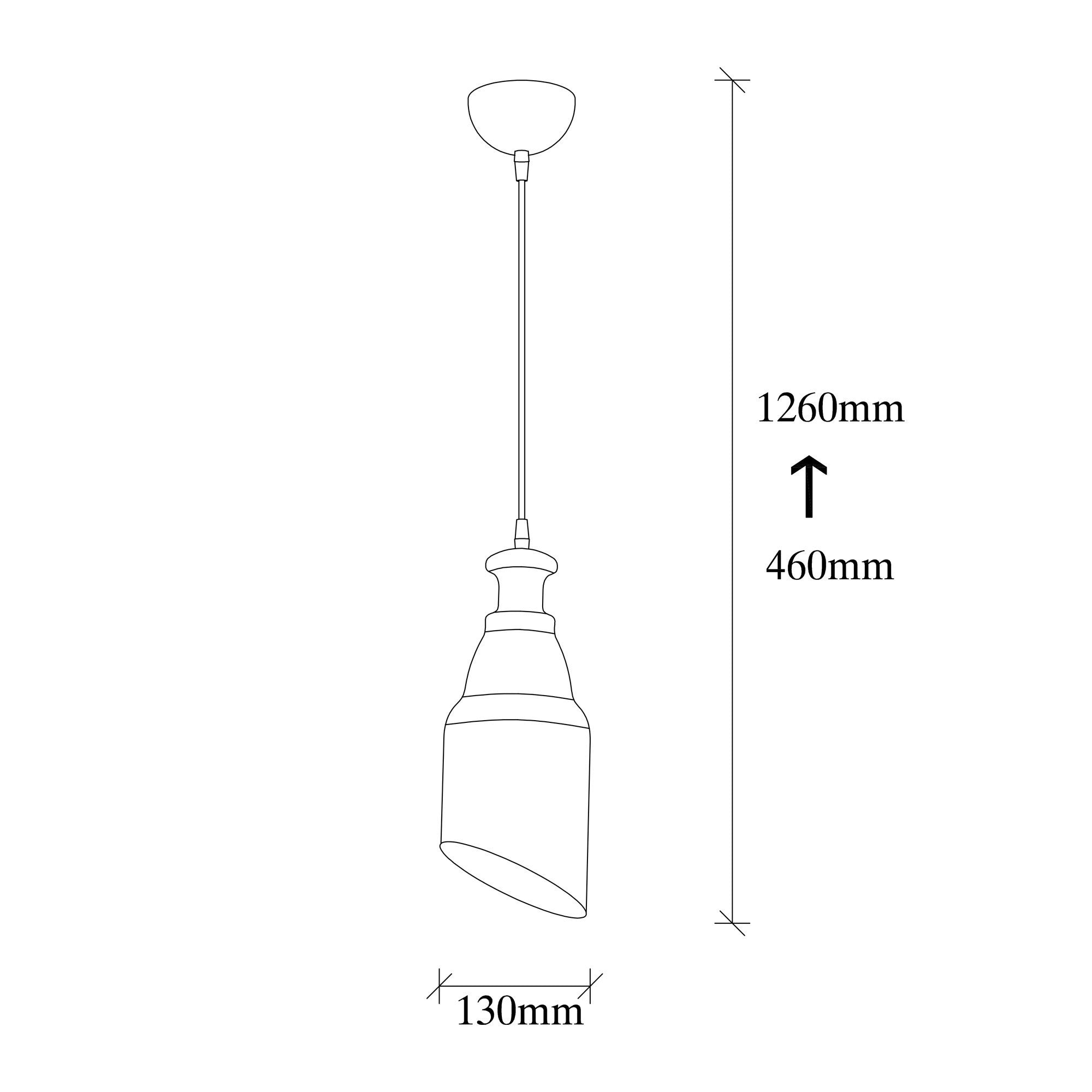Candeeiro de Teto Industrial Escandinavo, Corpo em Metal Preto, 13 x 13 cm, Altura 126 cm, Soquete E27 Máx. 40 W, Cabo de 90 cm | Iluminação Elegante para Espaços Modernos
