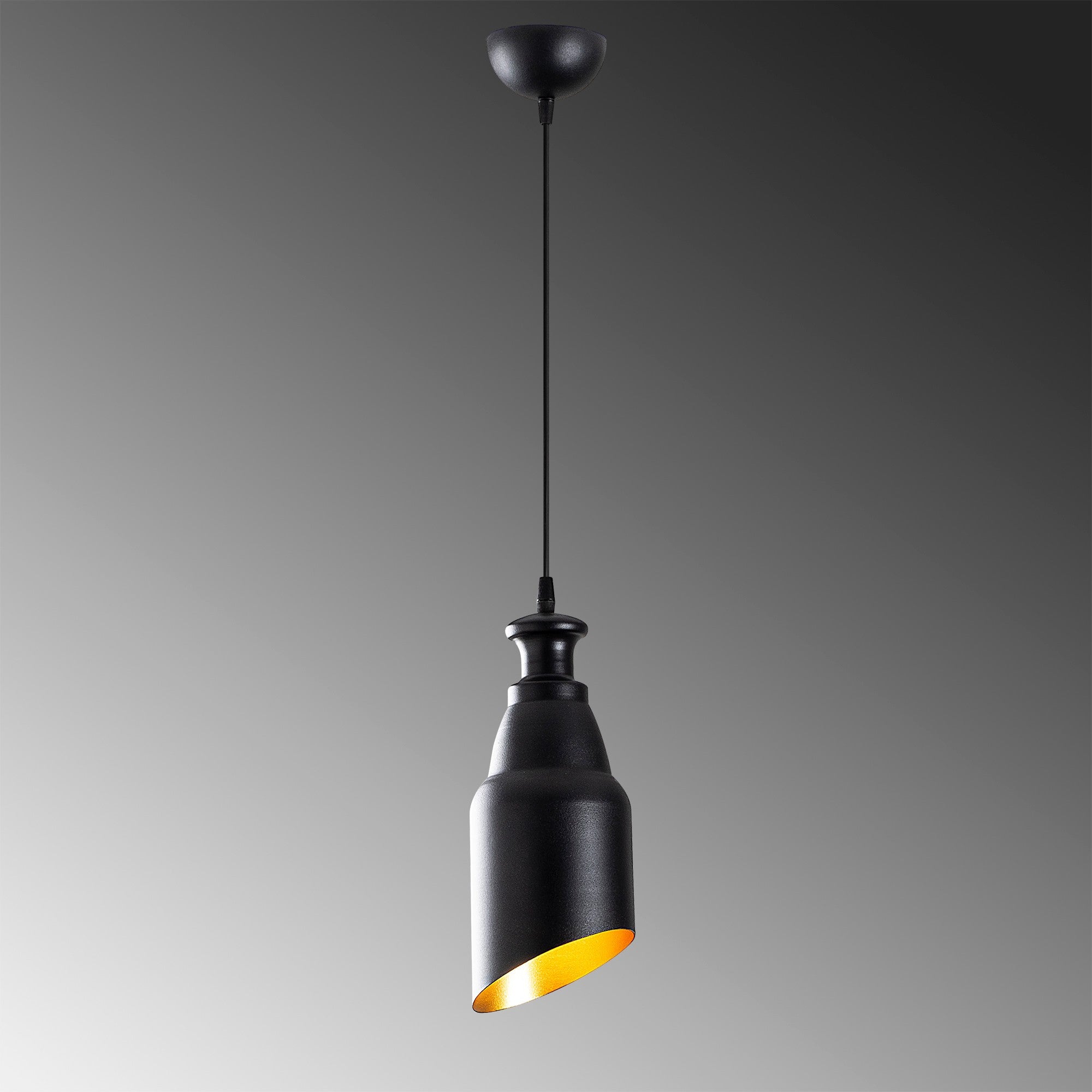 Candeeiro de Teto Industrial Escandinavo, Corpo em Metal Preto, 13 x 13 cm, Altura 126 cm, Soquete E27 Máx. 40 W, Cabo de 90 cm | Iluminação Elegante para Espaços Modernos