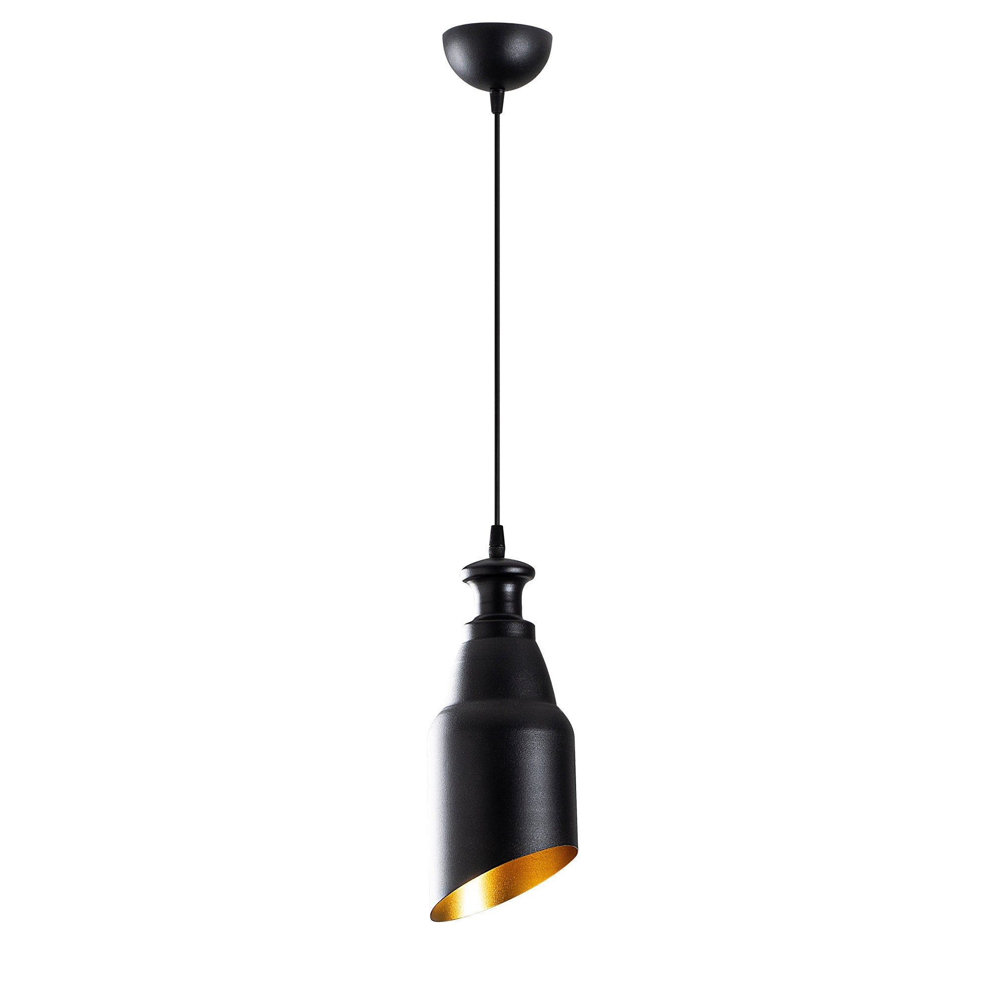 Candeeiro de Teto Industrial Escandinavo, Corpo em Metal Preto, 13 x 13 cm, Altura 126 cm, Soquete E27 Máx. 40 W, Cabo de 90 cm | Iluminação Elegante para Espaços Modernos