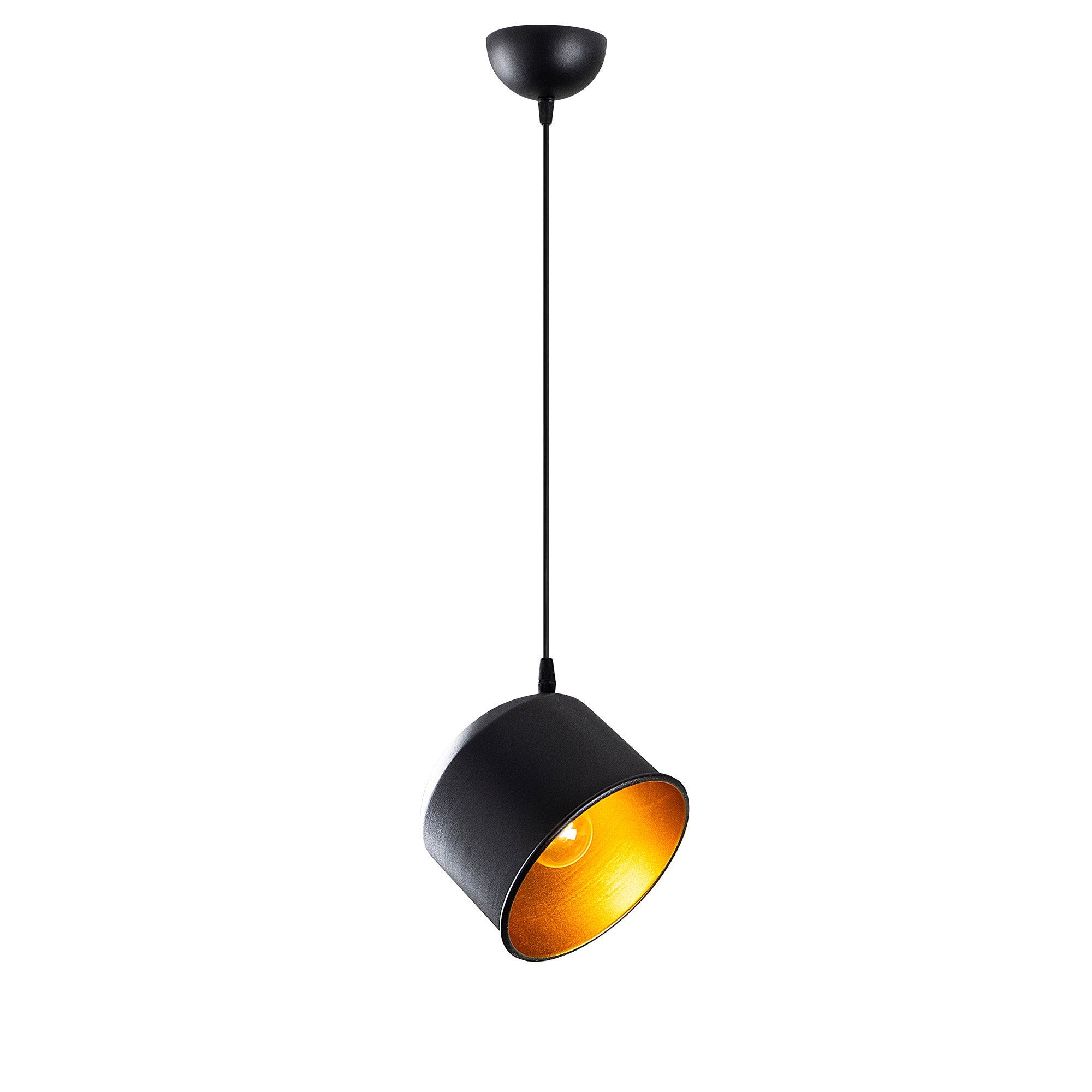 Candeeiro de Teto Industrial Escandinavo, Corpo em Metal Preto, 18 x 18 cm, Altura 110 cm, Soquete E27 Máx. 40 W, Cabo de 90 cm | Iluminação Elegante para Espaços Modernos