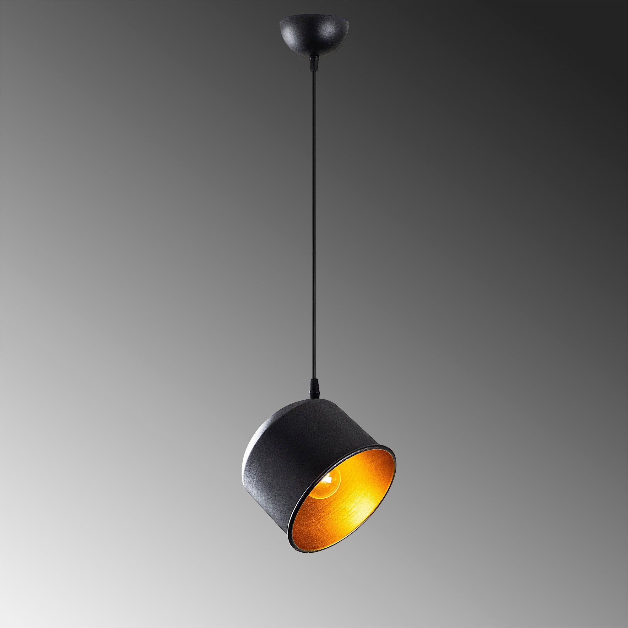 Candeeiro de Teto Industrial Escandinavo, Corpo em Metal Preto, 18 x 18 cm, Altura 110 cm, Soquete E27 Máx. 40 W, Cabo de 90 cm | Iluminação Elegante para Espaços Modernos