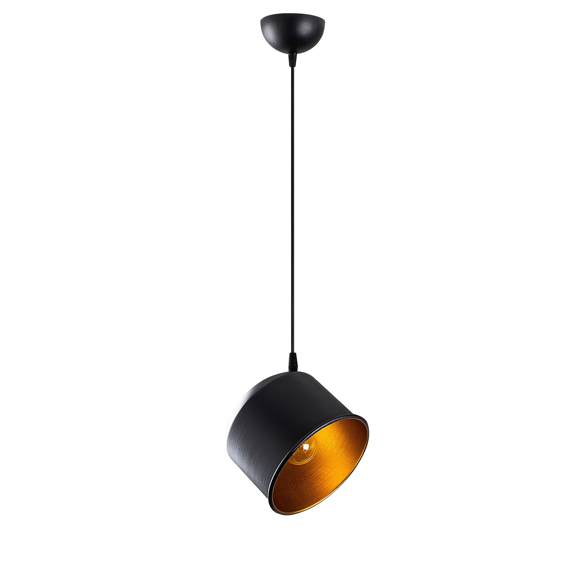 Candeeiro de Teto Industrial Escandinavo, Corpo em Metal Preto, 18 x 18 cm, Altura 110 cm, Soquete E27 Máx. 40 W, Cabo de 90 cm | Iluminação Elegante para Espaços Modernos
