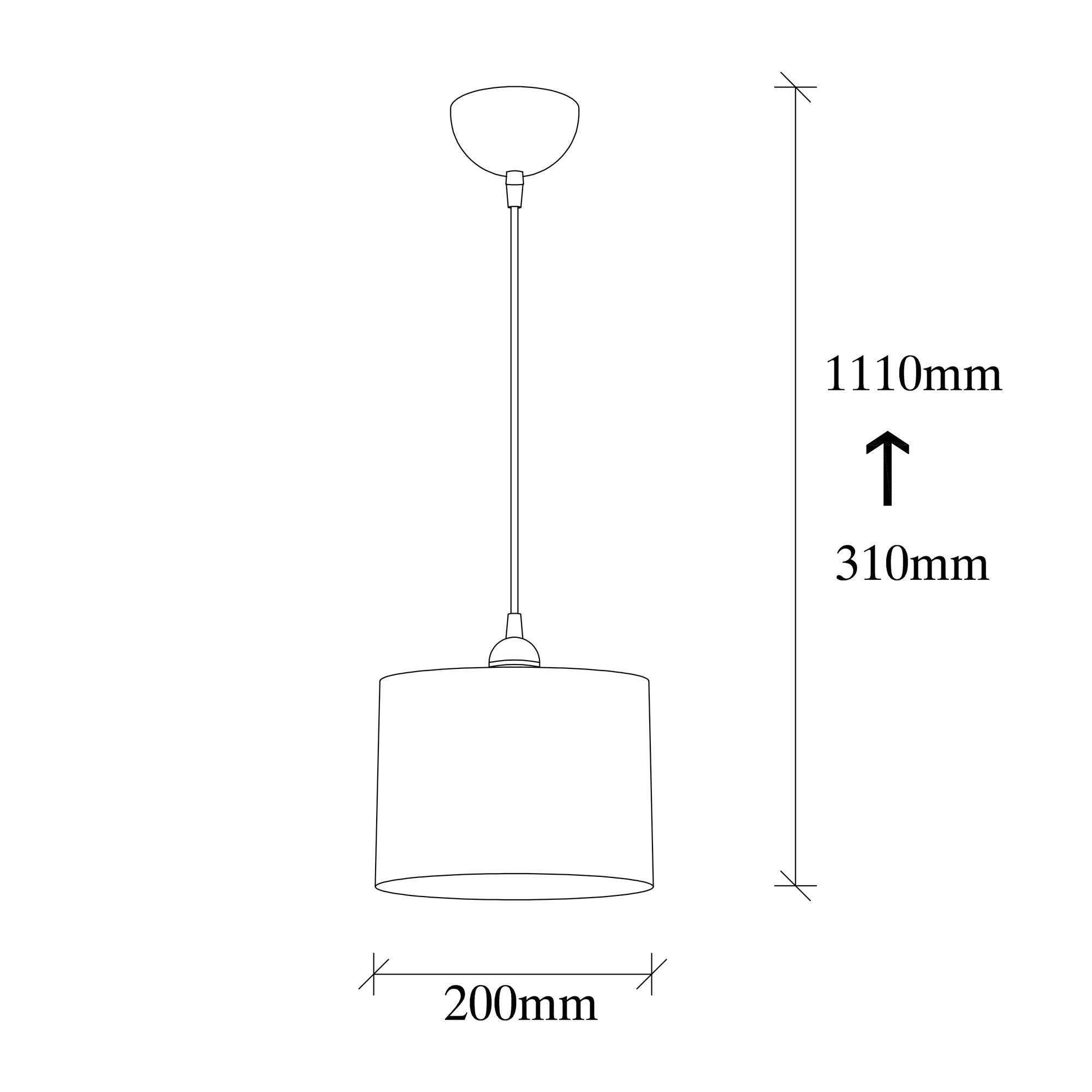 Candeeiro de Teto Industrial Escandinavo, Corpo em Metal Preto, 20 x 20 cm, Altura 111 cm, Soquete E27 Máx. 40 W, Cabo de 90 cm | Iluminação Elegante para Espaços Modernos