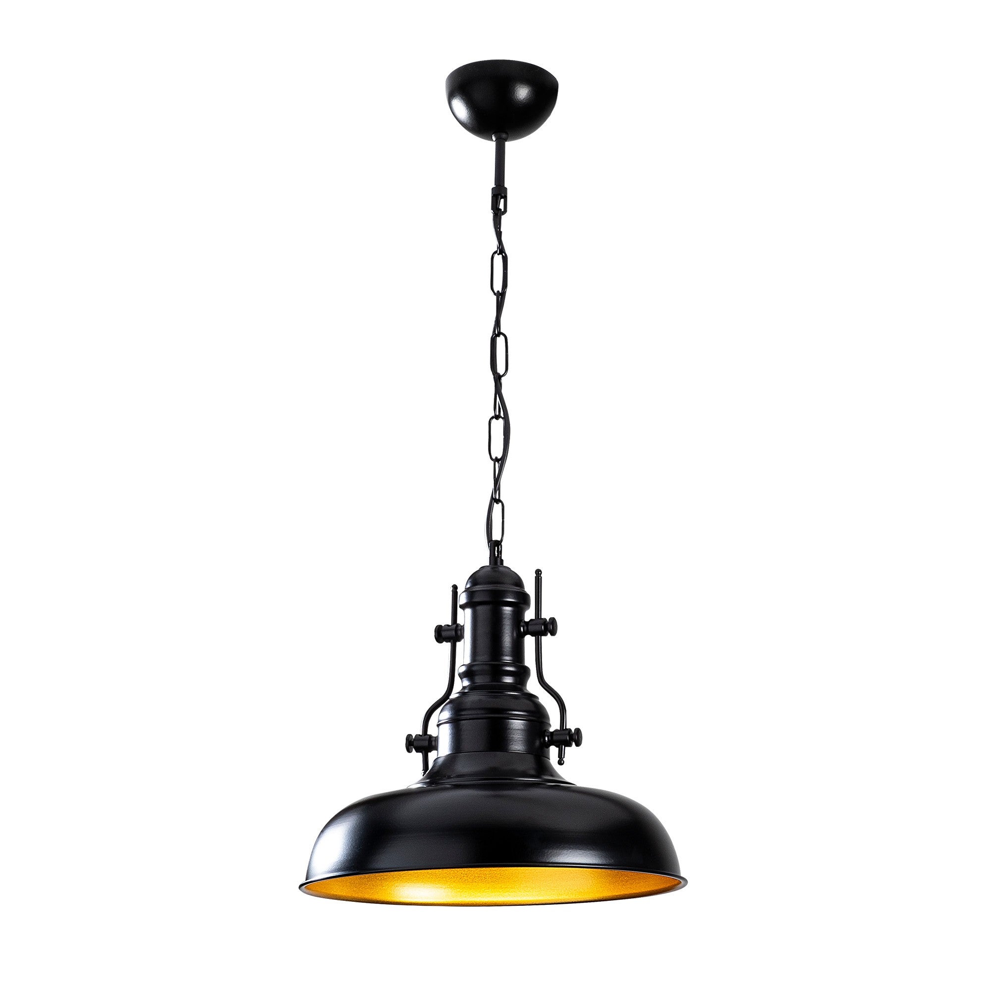 Candeeiro de Teto Industrial Escandinavo, Corpo em Metal Preto, 32 x 32 cm, Altura 78 cm, Soquete E27 Máx. 40 W, Cabo de 90 cm | Iluminação Elegante para Espaços Modernos