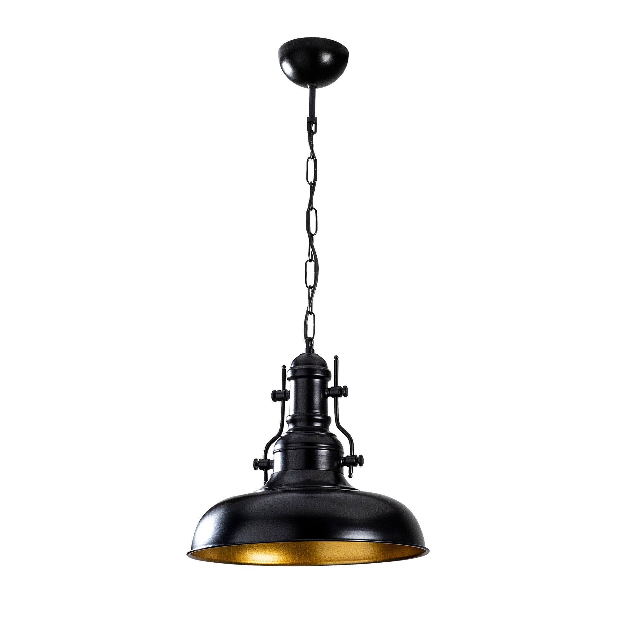 Candeeiro de Teto Industrial Escandinavo, Corpo em Metal Preto, 32 x 32 cm, Altura 78 cm, Soquete E27 Máx. 40 W, Cabo de 90 cm | Iluminação Elegante para Espaços Modernos