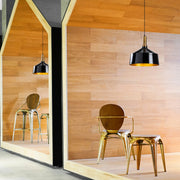 Candeeiro de Teto preto elegante, 35 x 35 cm, altura 131 cm | Corpo de metal, E27 máx. 40 W | Estilo glamouroso, escandinavo e campestre | Perfeito para espaços modernos