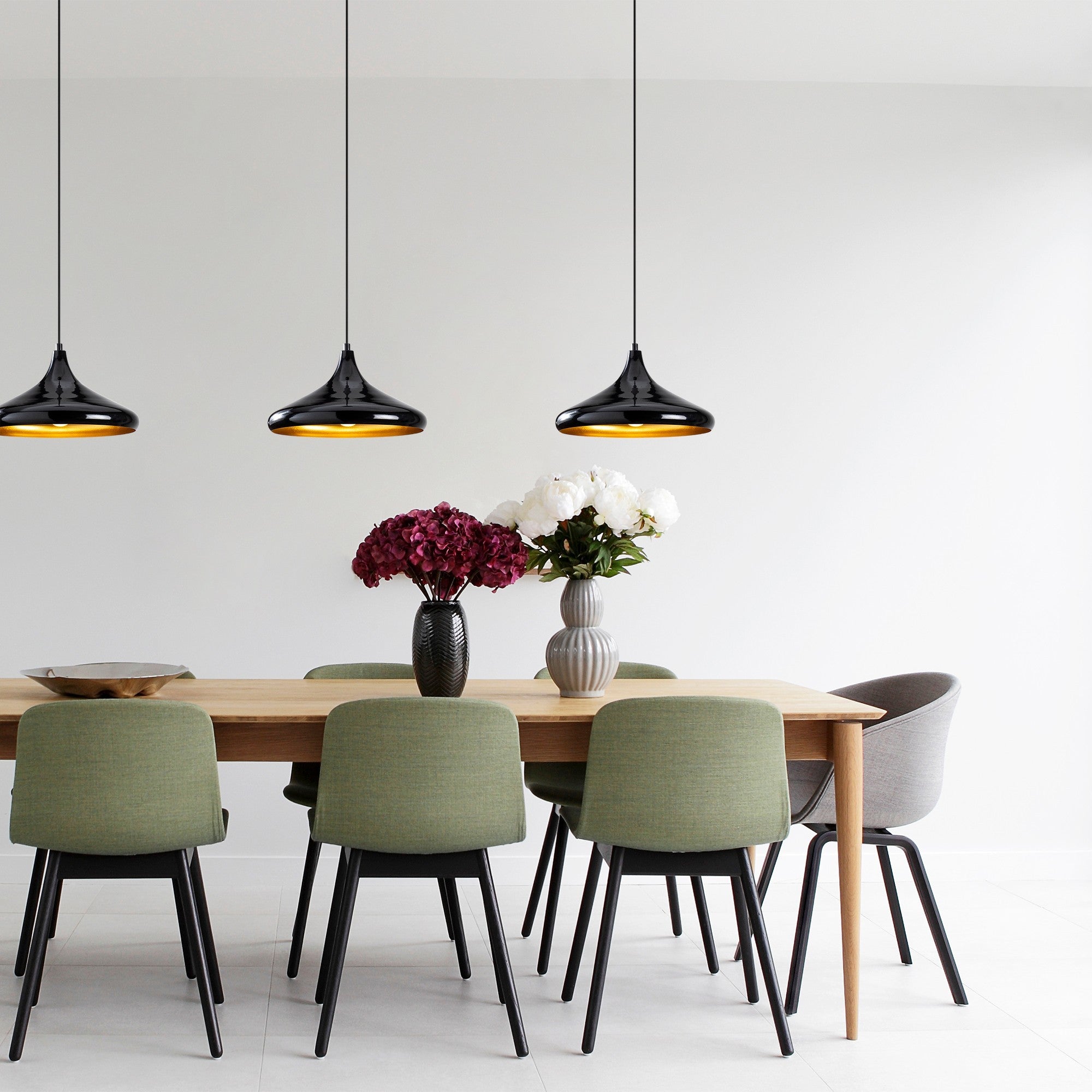 Candeeiro de Teto Industrial Escandinavo, Corpo em Metal Preto, 35 x 35 cm, Altura 116 cm, Soquete E27 Máx. 40 W, Cabo de 90 cm | Iluminação Elegante para Espaços Modernos