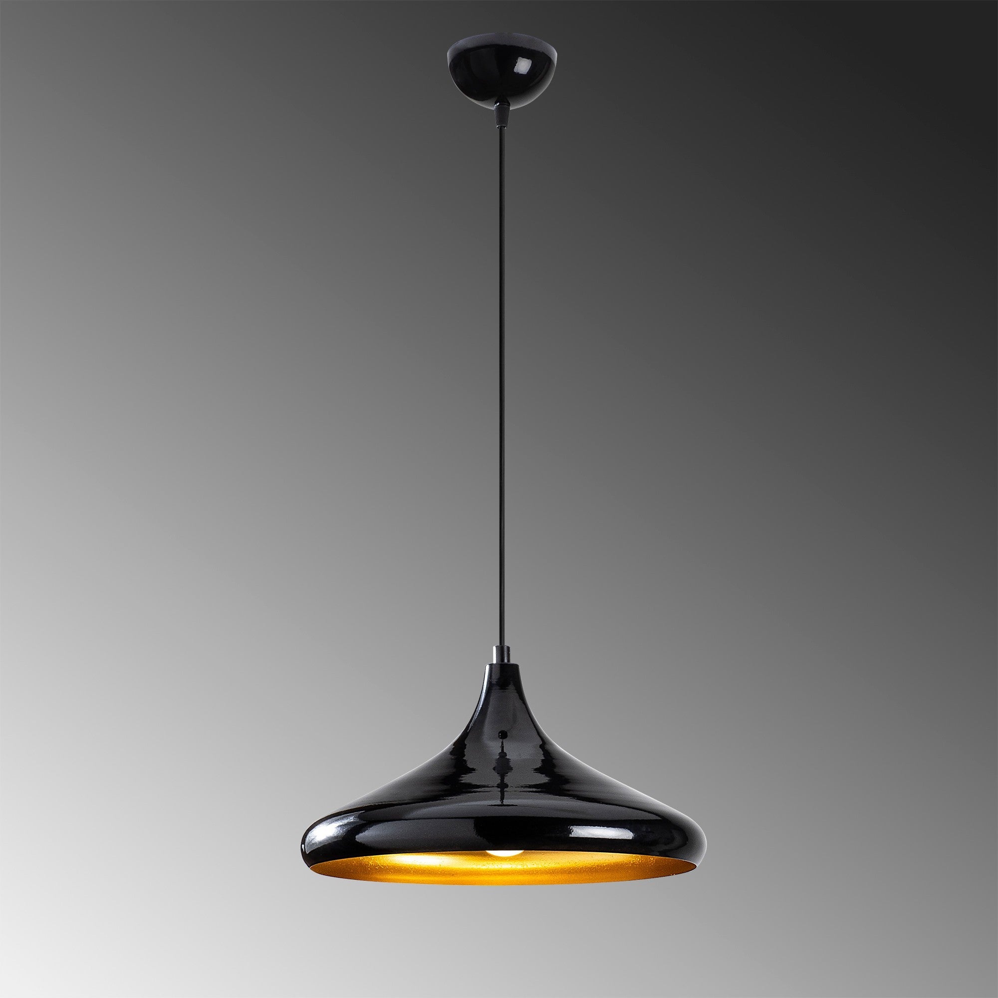 Candeeiro de Teto Industrial Escandinavo, Corpo em Metal Preto, 35 x 35 cm, Altura 116 cm, Soquete E27 Máx. 40 W, Cabo de 90 cm | Iluminação Elegante para Espaços Modernos