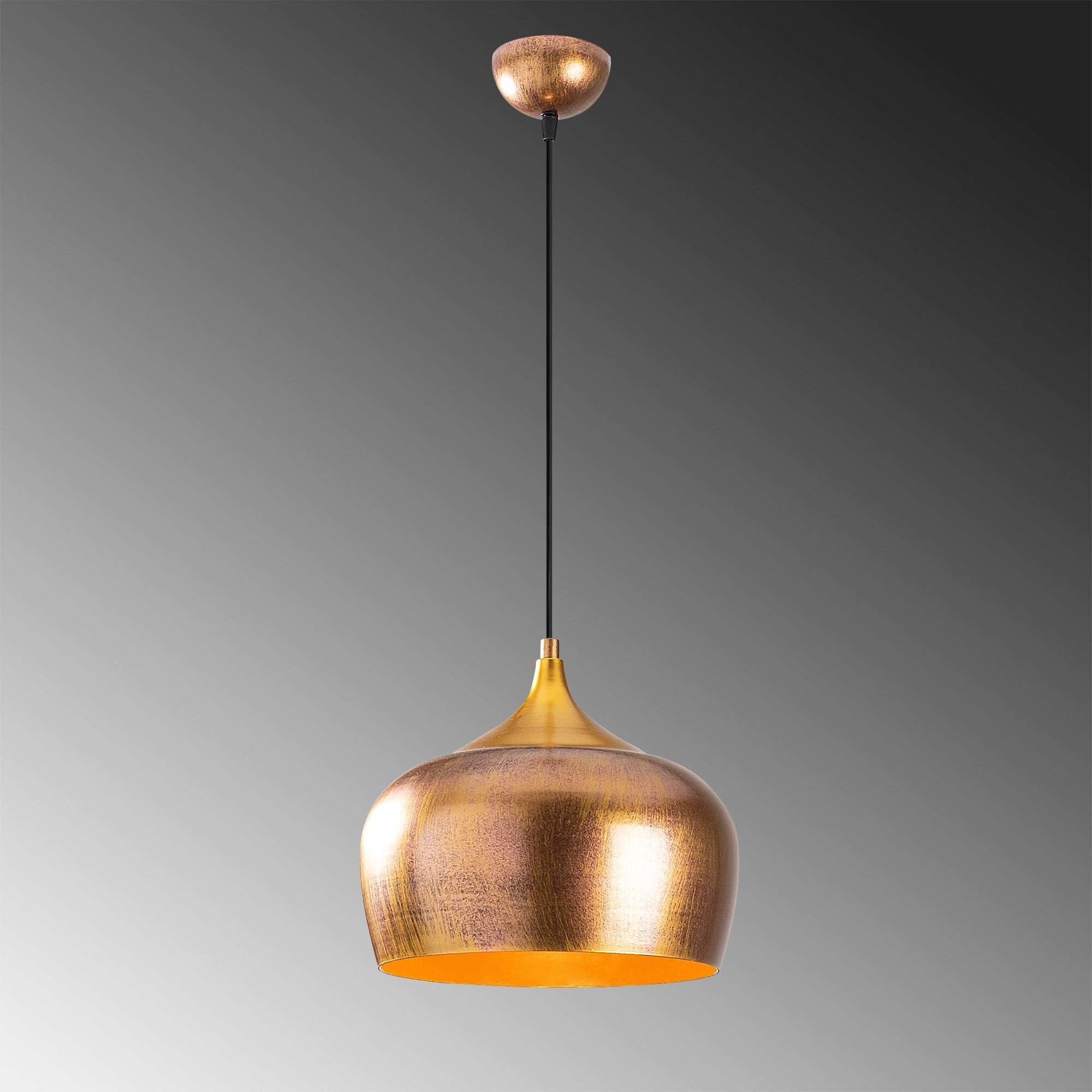 Candeeiro de Teto Escandinavo Glam, Corpo em Metal Dourado, 30 x 30 cm, Altura 123 cm, E27 máx. 40 W, Cabo de 90 cm | Iluminação Elegante para Espaços Modernos