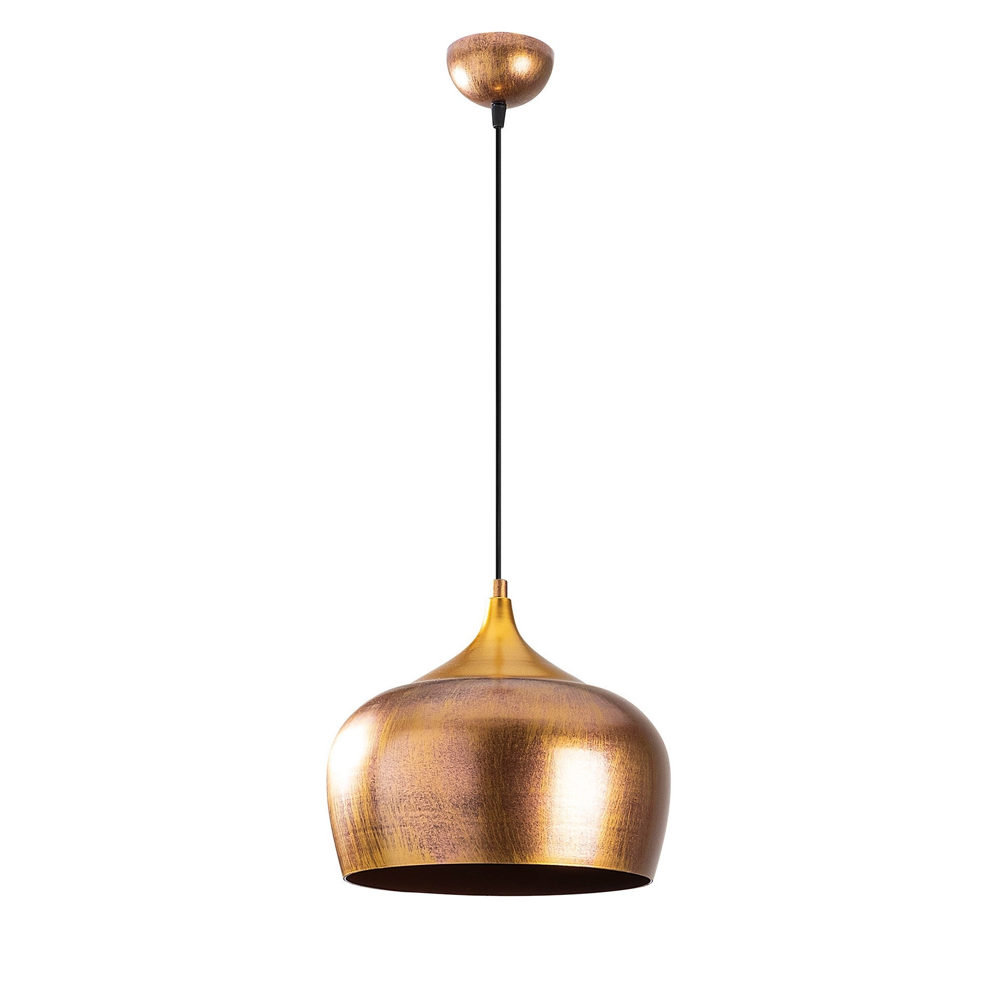 Candeeiro de Teto Escandinavo Glam, Corpo em Metal Dourado, 30 x 30 cm, Altura 123 cm, E27 máx. 40 W, Cabo de 90 cm | Iluminação Elegante para Espaços Modernos
