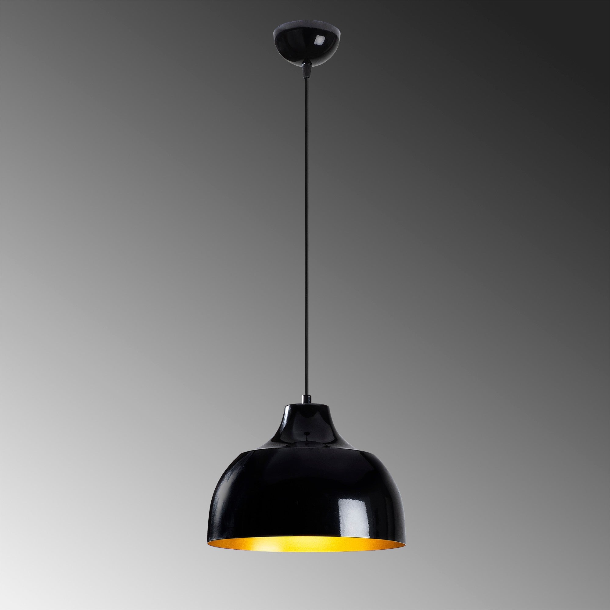 Candeeiro de Teto Industrial Escandinavo, Corpo em Metal Preto, 31 x 31 cm, Altura 120 cm, E27 máx. 40 W, Cabo de 90 cm | Iluminação Elegante para Espaços Modernos