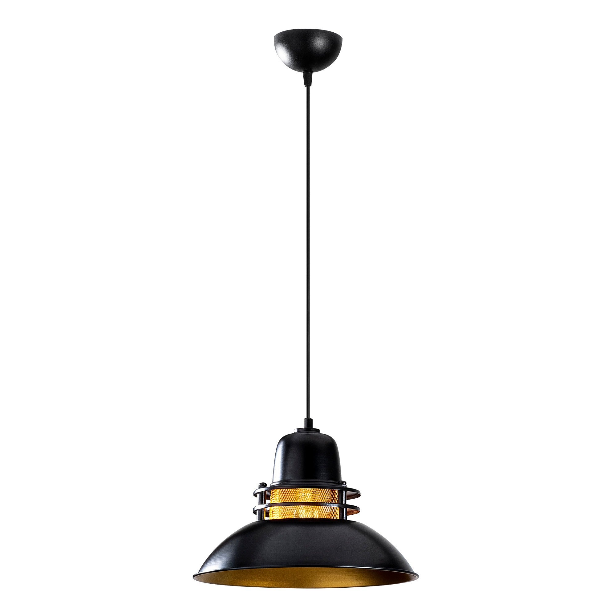 Candeeiro de Teto preto elegante, 34 x 34 cm, altura 123 cm | Corpo de metal, soquete E27 máx. 40 W | Design escandinavo glamoroso, perfeito para espaços modernos