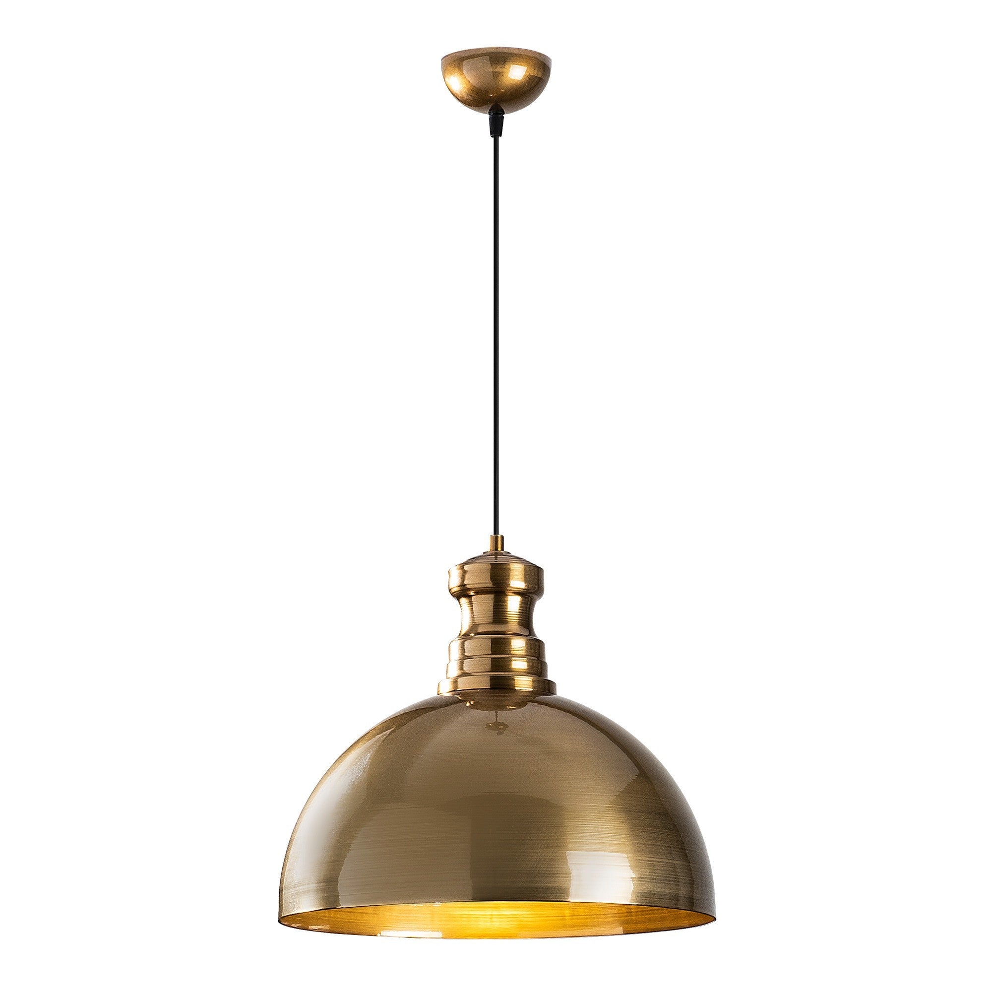 Candeeiro de Teto Escandinavo, Corpo em Metal Dourado, 40 x 40 cm, Altura 134 cm, Soquete E27 Máx. 40 W, Cabo de 90 cm | Iluminação Elegante para Espaços Modernos