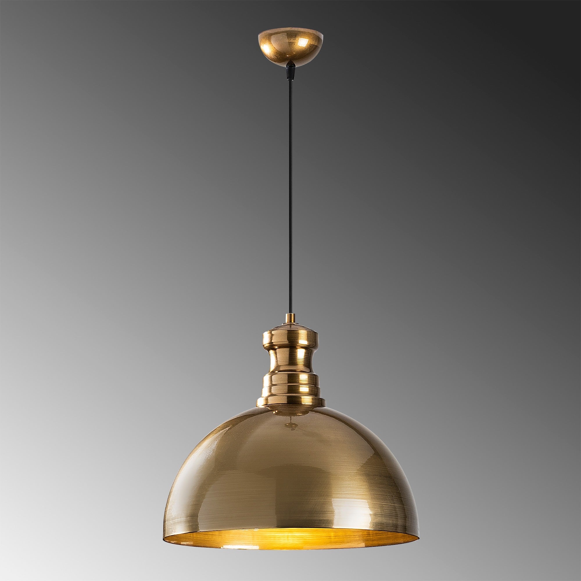 Candeeiro de Teto Escandinavo, Corpo em Metal Dourado, 40 x 40 cm, Altura 134 cm, Soquete E27 Máx. 40 W, Cabo de 90 cm | Iluminação Elegante para Espaços Modernos