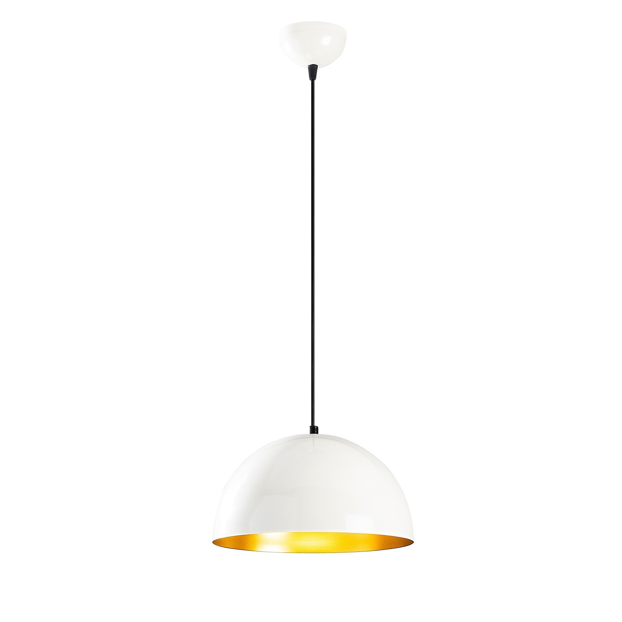 Candeeiro de Teto Escandinavo, Corpo em Ferro Branco, 30 x 30 cm, Altura 111 cm, E27 máx. 40 W, Cabo de 90 cm | Iluminação Elegante para Espaços Modernos, Classificação IP20