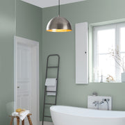 Candeeiro de Teto Escandinavo, Corpo em Metal Prateado, 30 x 30 cm, Altura 111 cm, E27 Máx. 40 W, Cabo de 90 cm | Iluminação Elegante para Espaços Modernos