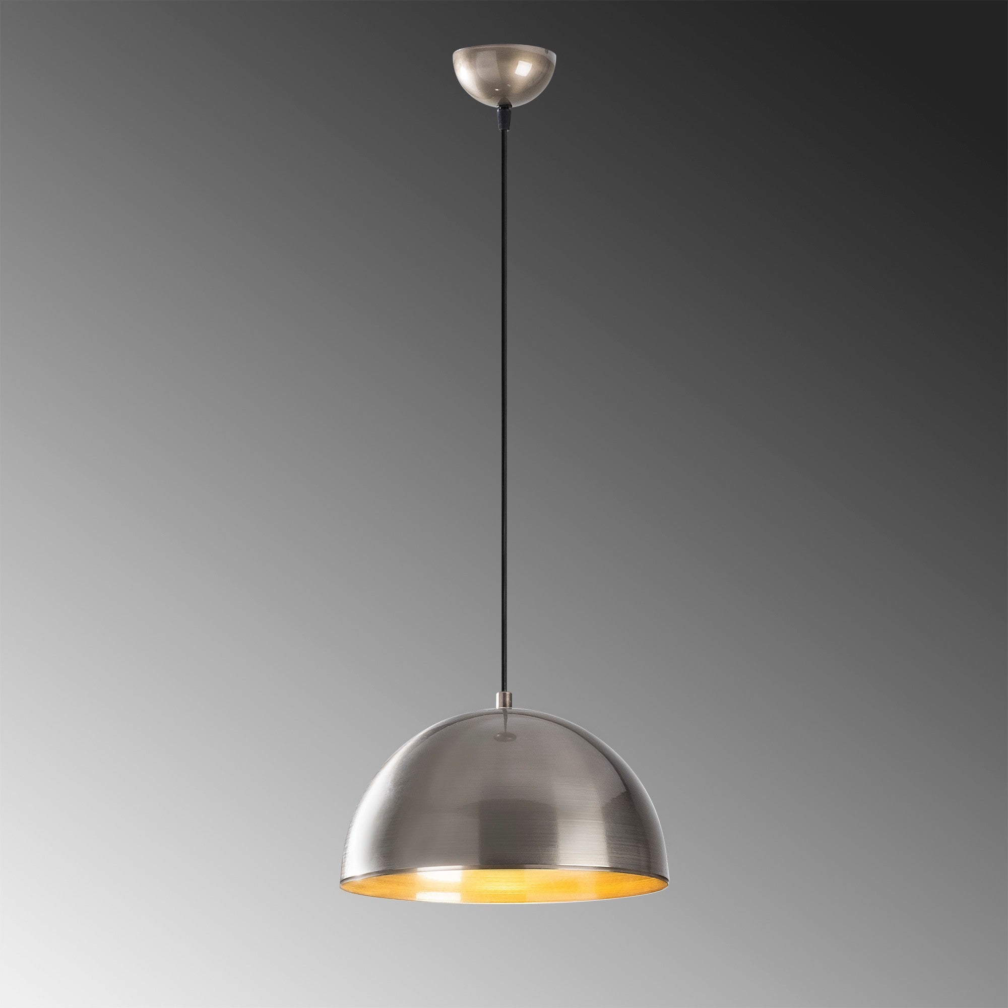 Candeeiro de Teto Escandinavo, Corpo em Metal Prateado, 30 x 30 cm, Altura 111 cm, E27 Máx. 40 W, Cabo de 90 cm | Iluminação Elegante para Espaços Modernos