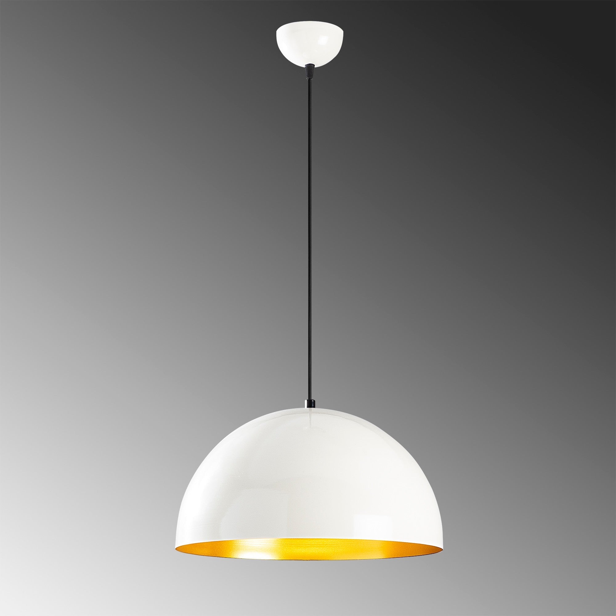 Candeeiro de Teto Escandinavo, Corpo em Metal Branco, 40 x 40 cm, Altura 116 cm, Soquete E27 Máx. 40 W, Cabo de 90 cm | Iluminação Elegante para Espaços Modernos