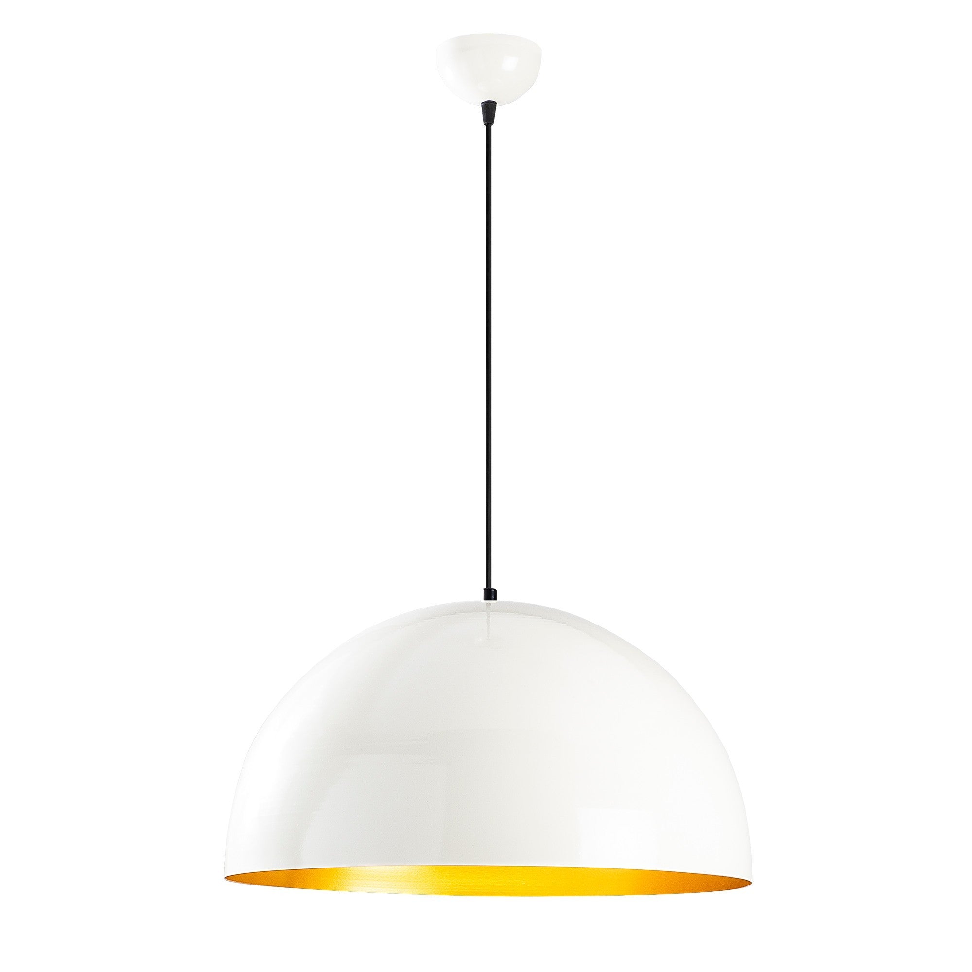 Candeeiro de Teto Escandinavo, Corpo em Metal Branco, 50 x 50 cm, Altura 121 cm, E27 Máx. 40 W, Cabo de 90 cm | Iluminação Elegante para Espaços Modernos
