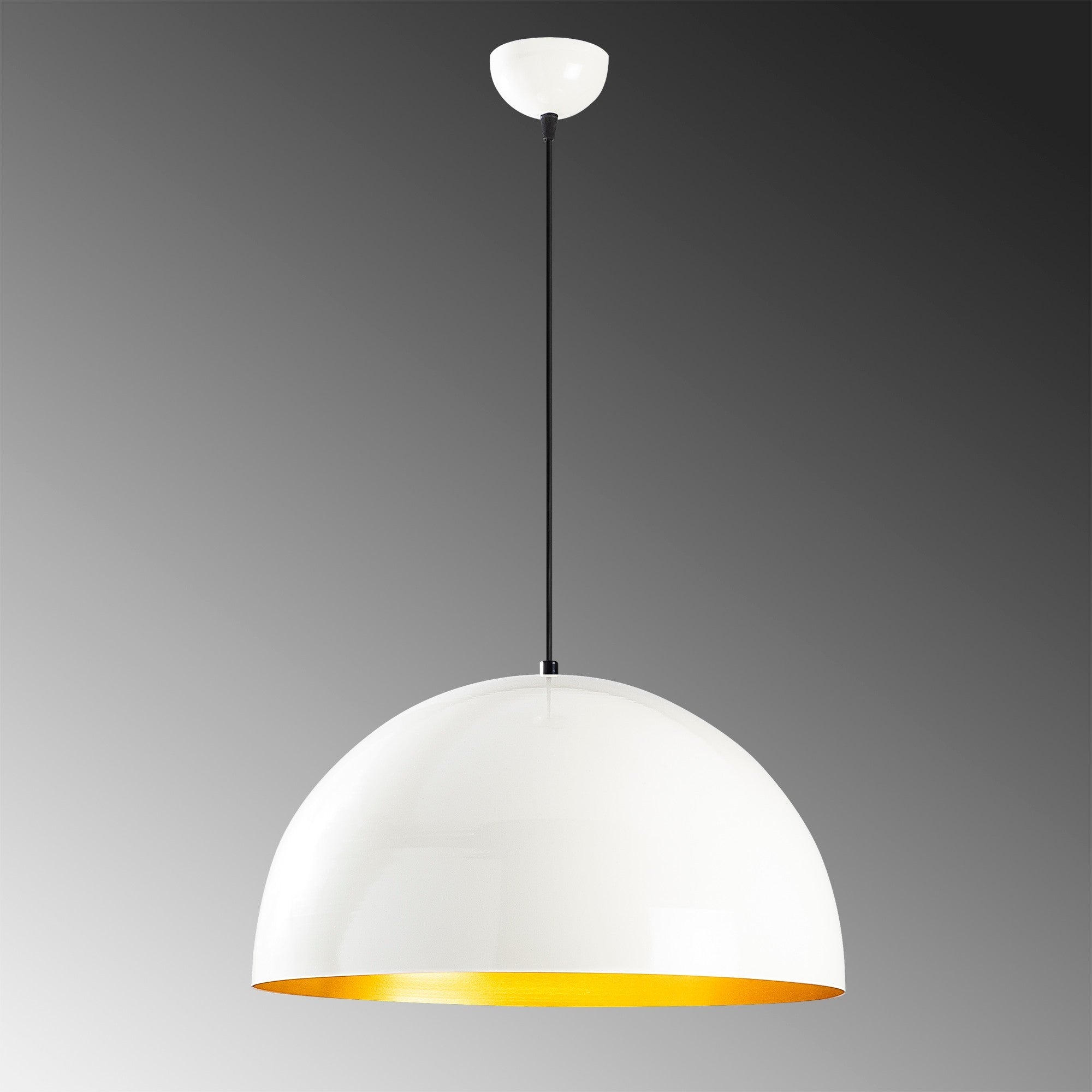 Candeeiro de Teto Escandinavo, Corpo em Metal Branco, 50 x 50 cm, Altura 121 cm, E27 Máx. 40 W, Cabo de 90 cm | Iluminação Elegante para Espaços Modernos