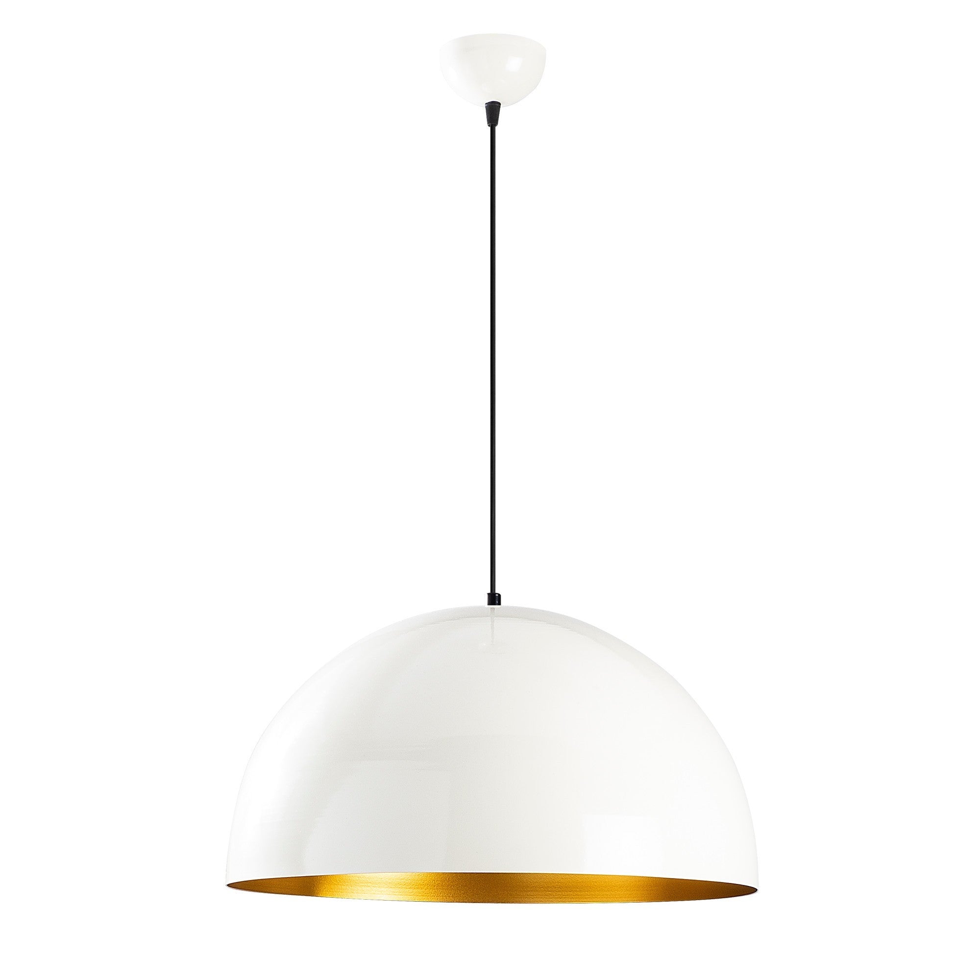 Candeeiro de Teto Escandinavo, Corpo em Metal Branco, 50 x 50 cm, Altura 121 cm, E27 Máx. 40 W, Cabo de 90 cm | Iluminação Elegante para Espaços Modernos