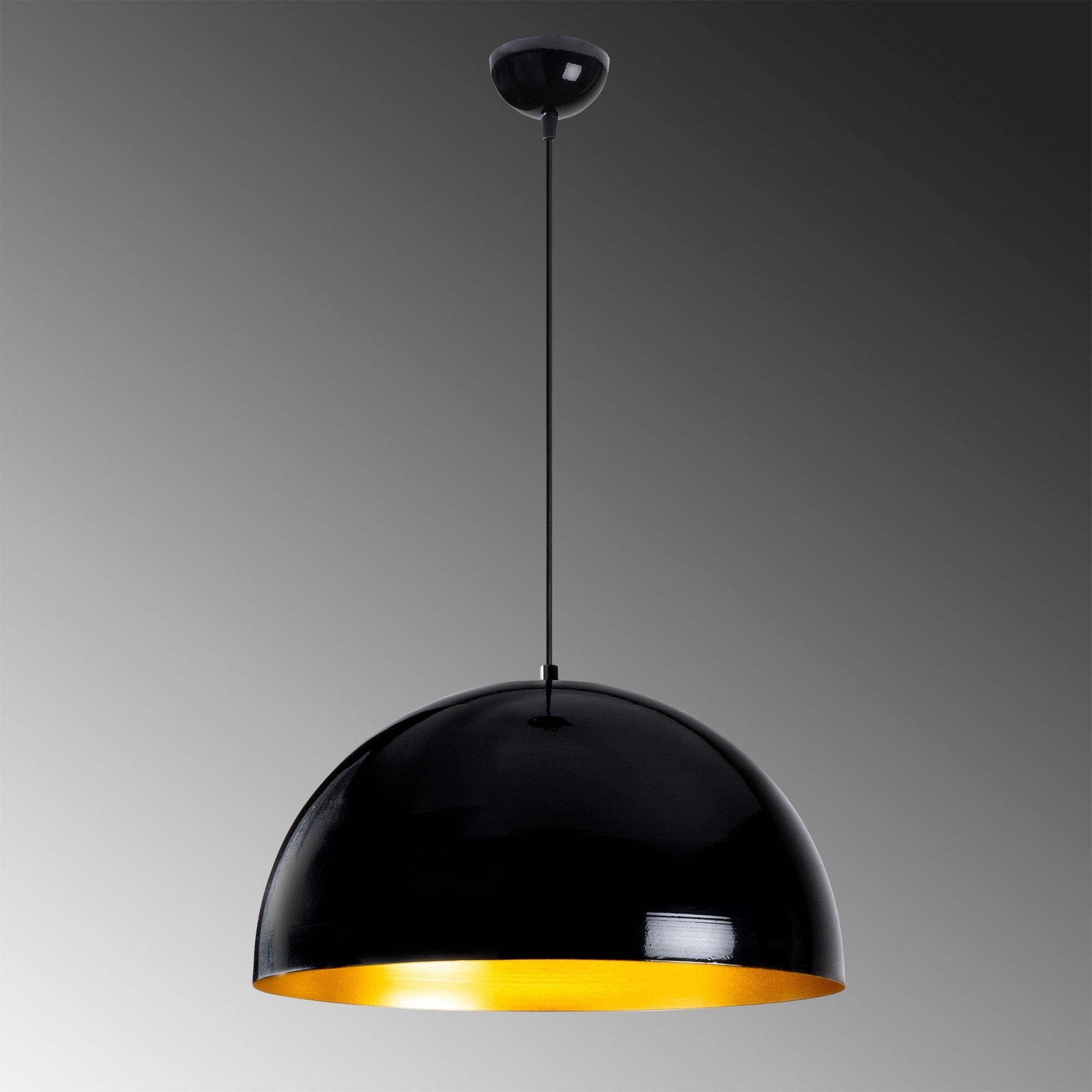 Candeeiro de Teto Industrial Escandinavo, Corpo em Metal Preto, 50 x 50 cm, Altura 121 cm, E27 Máx. 40 W, Cabo de 90 cm | Iluminação Elegante para Espaços Modernos