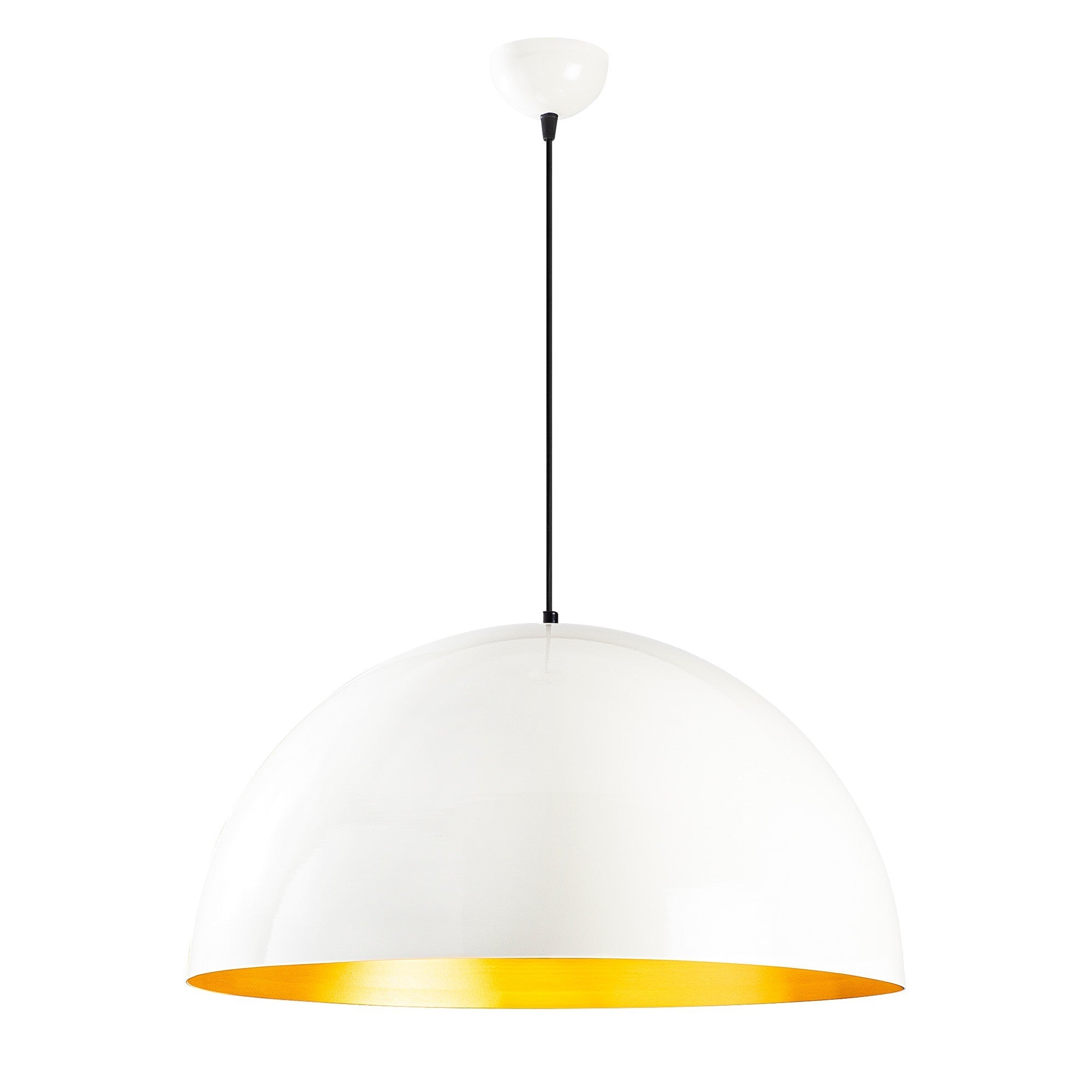 Candeeiro de Teto Escandinavo, Corpo em Metal Branco, 60 x 60 cm, Altura 126 cm, Soquete E27 Máx. 40 W, Cabo de 90 cm | Iluminação Elegante para Espaços Modernos