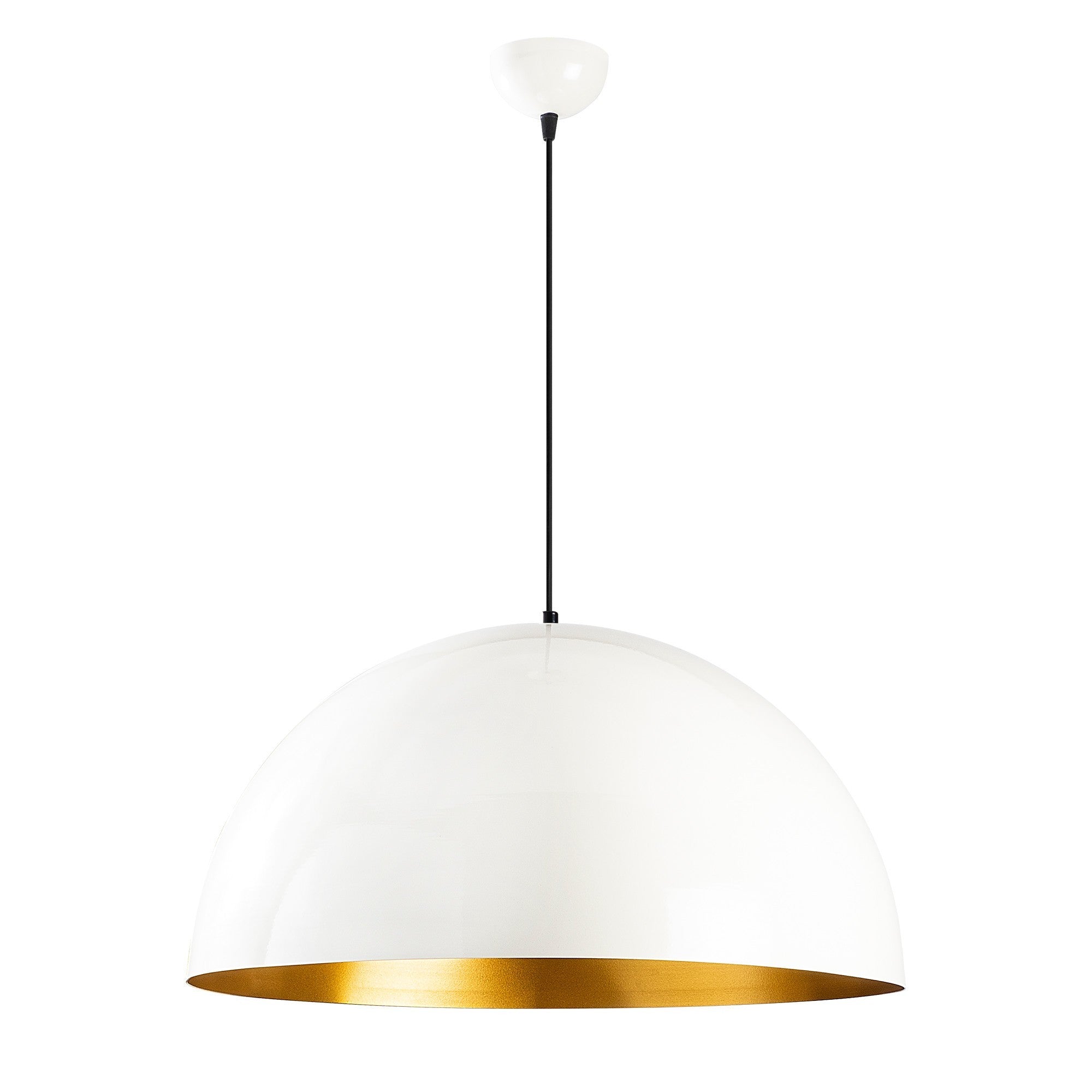 Candeeiro de Teto Escandinavo, Corpo em Metal Branco, 60 x 60 cm, Altura 126 cm, Soquete E27 Máx. 40 W, Cabo de 90 cm | Iluminação Elegante para Espaços Modernos