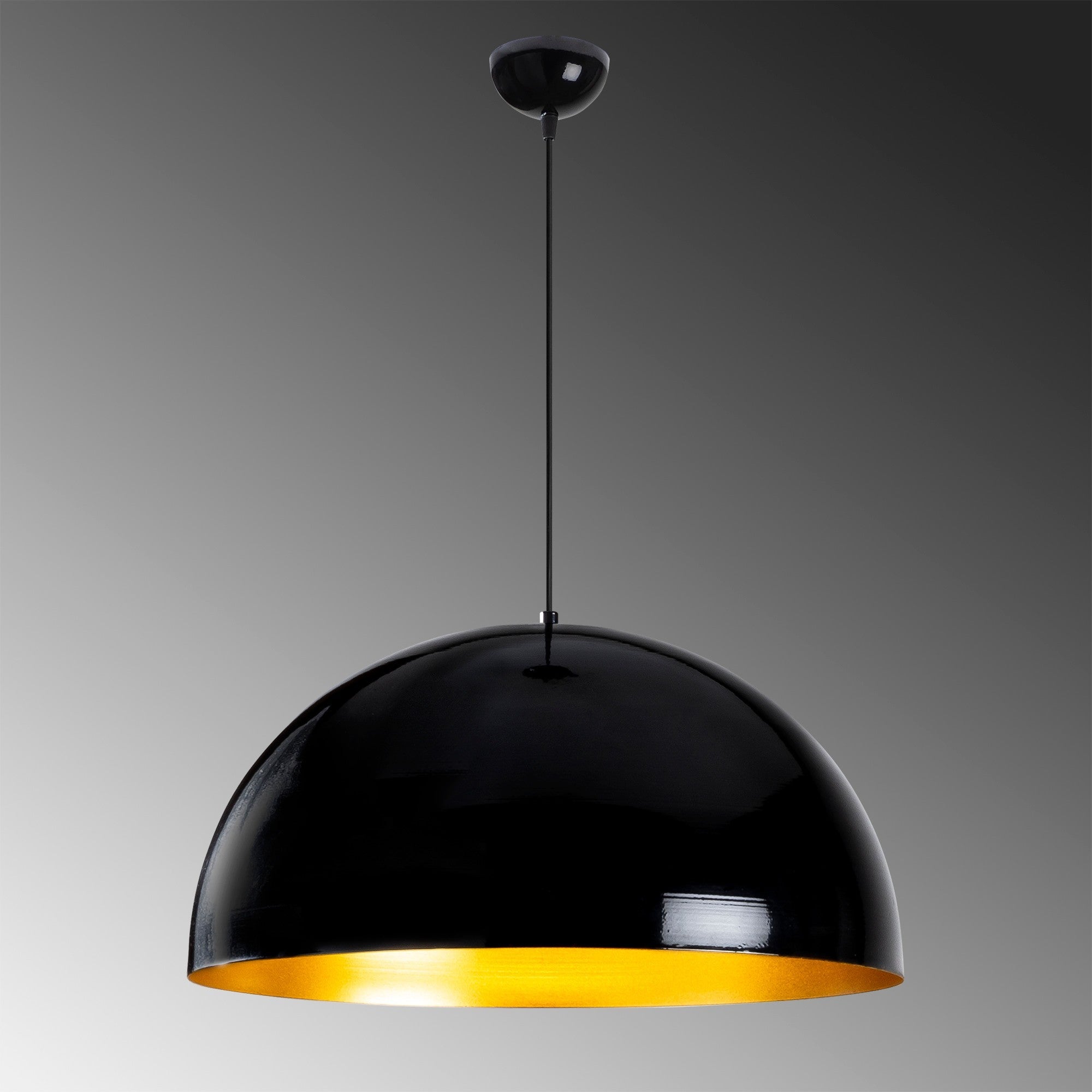 Candeeiro de Teto Industrial Escandinavo, Corpo em Metal Preto, 60 x 60 cm, Altura 126 cm, E27 máx. 40 W, Cabo de 90 cm | Iluminação Elegante para Espaços Modernos