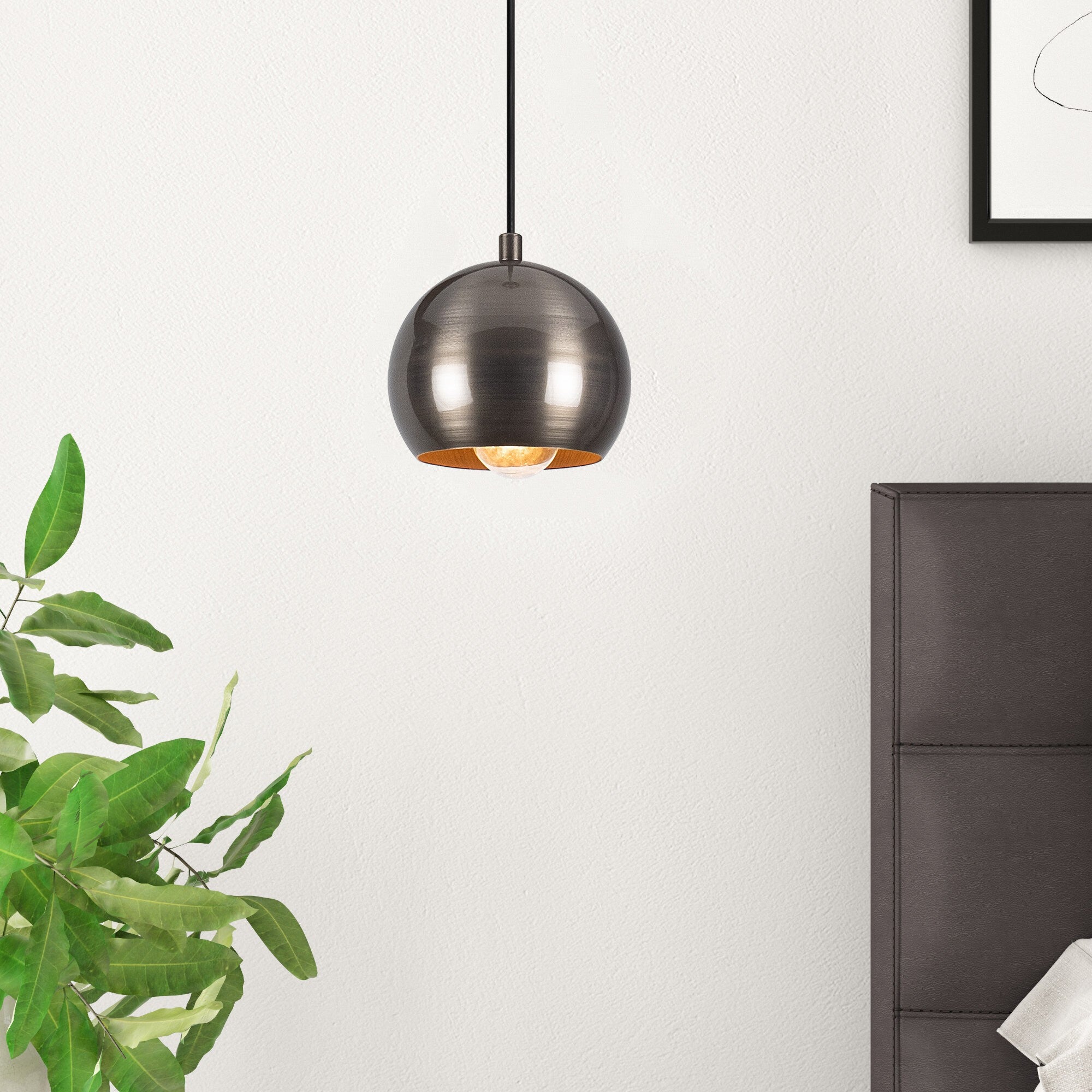 Candeeiro de Teto Escandinavo, Corpo em Metal Prateado, 15 x 30 cm, Altura 111 cm, E27 Máx. 40 W, Cabo de 90 cm | Iluminação Elegante para Espaços Modernos
