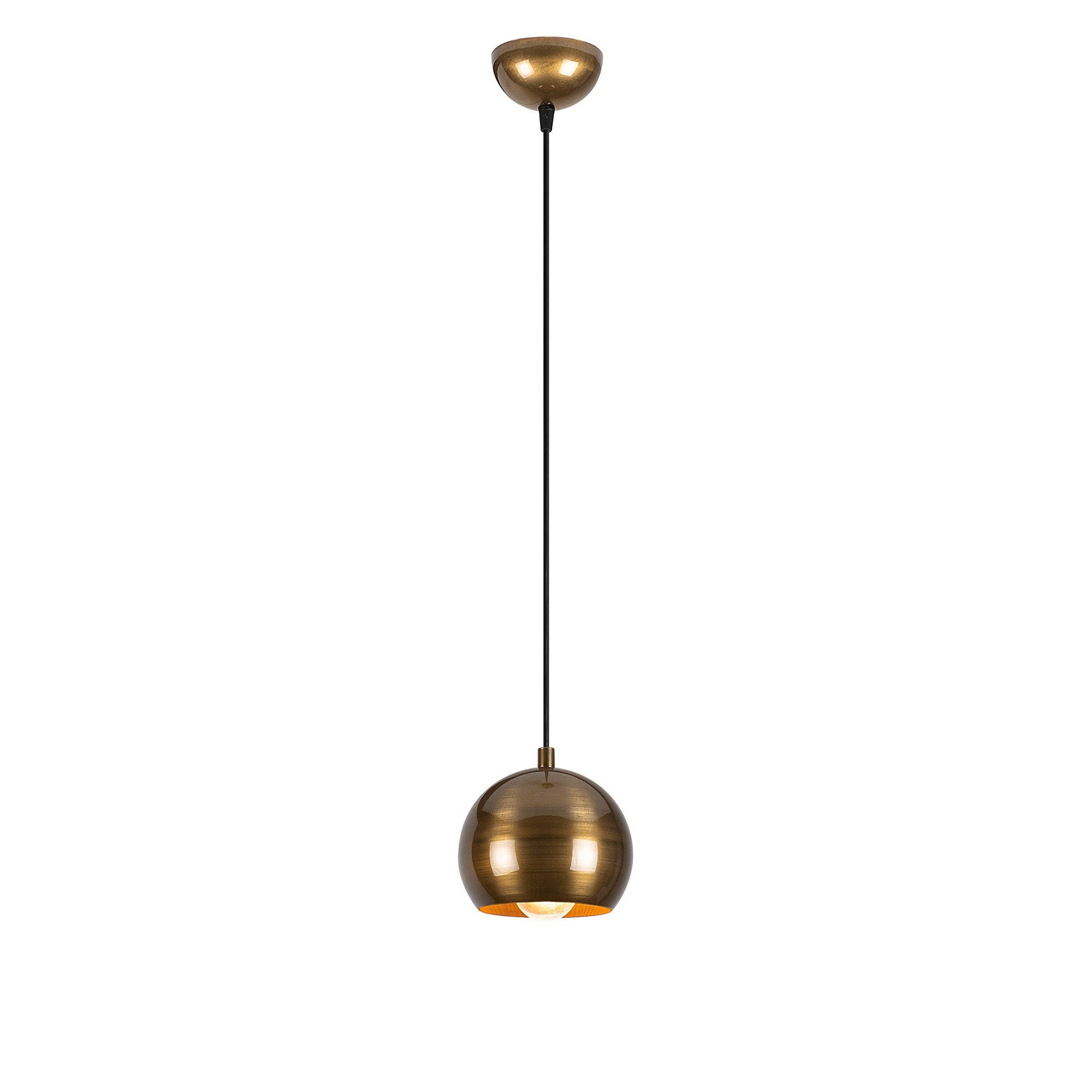 Candeeiro de Teto Escandinavo, Corpo em Ferro Dourado, 15 x 30 cm, Altura 111 cm, Soquete E27 Máx. 40 W, Cabo de 90 cm | Iluminação Elegante para Espaços Modernos